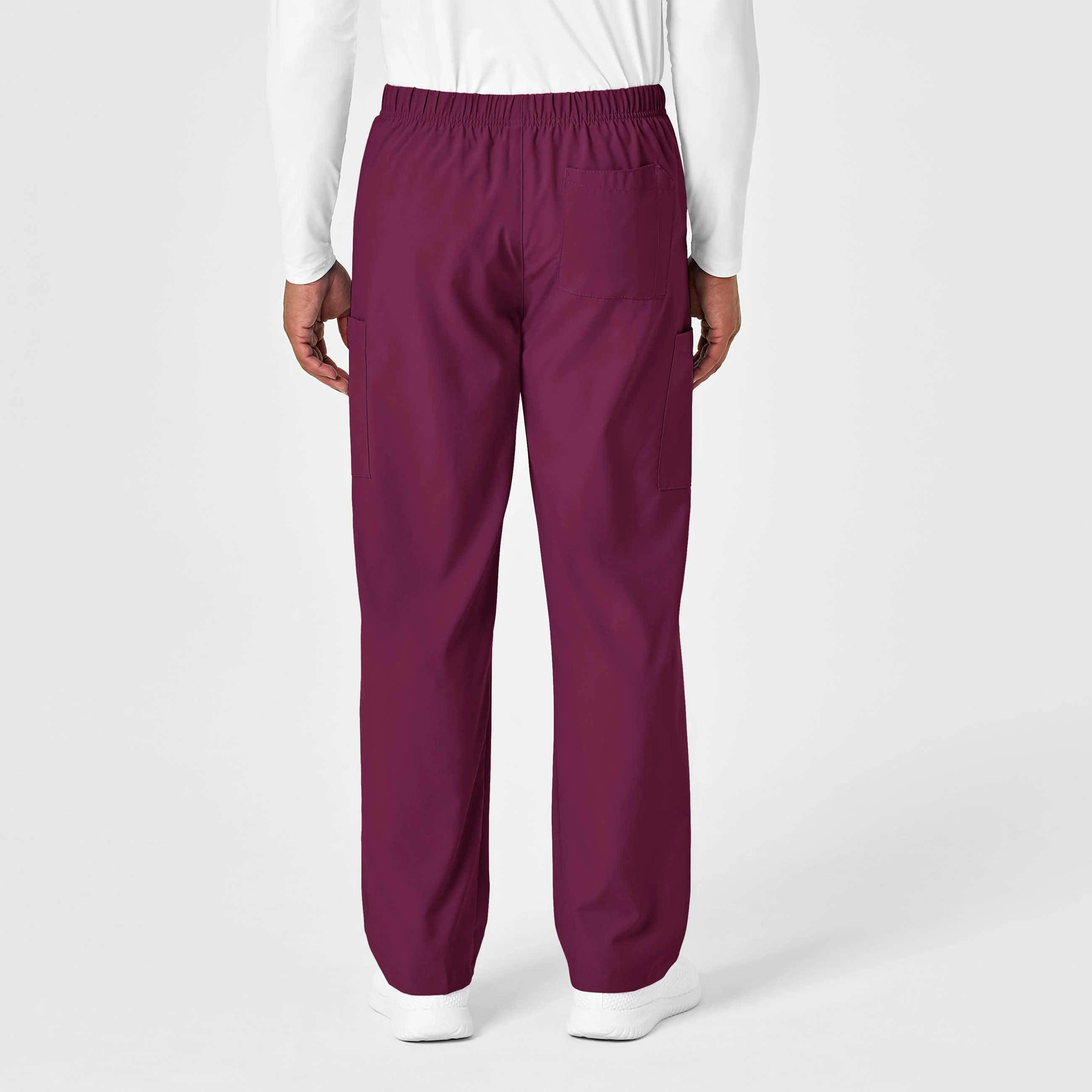 W123 Unisex Multi-Cargo Scrub Pant - Wine - Image 4