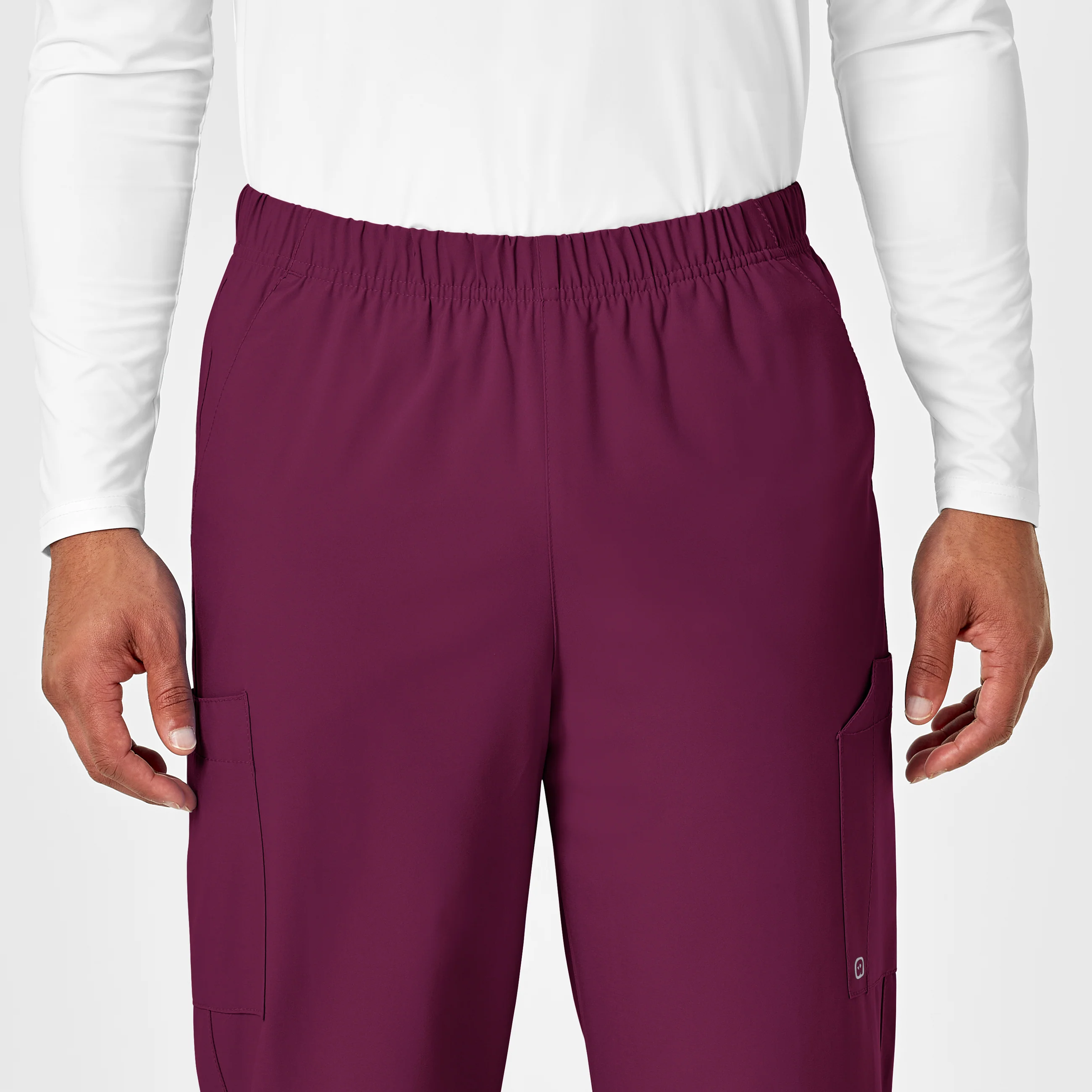 W123 Unisex Multi-Cargo Scrub Pant - Wine - Image 9