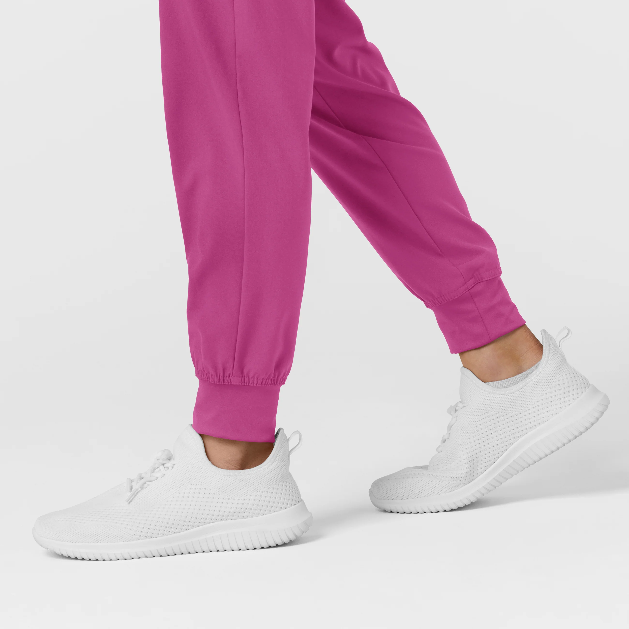 W123 Women's Comfort Waist Cargo Jogger Scrub Pant - Raspberry - Image 9