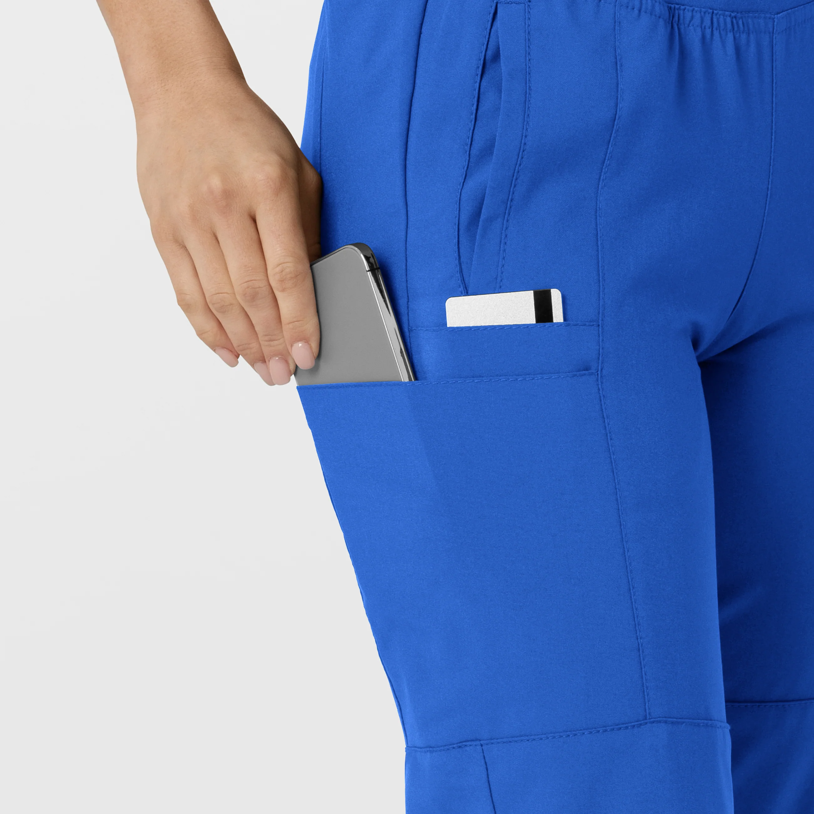 W123 Women's Comfort Waist Cargo Jogger Scrub Pant - Royal - Image 7
