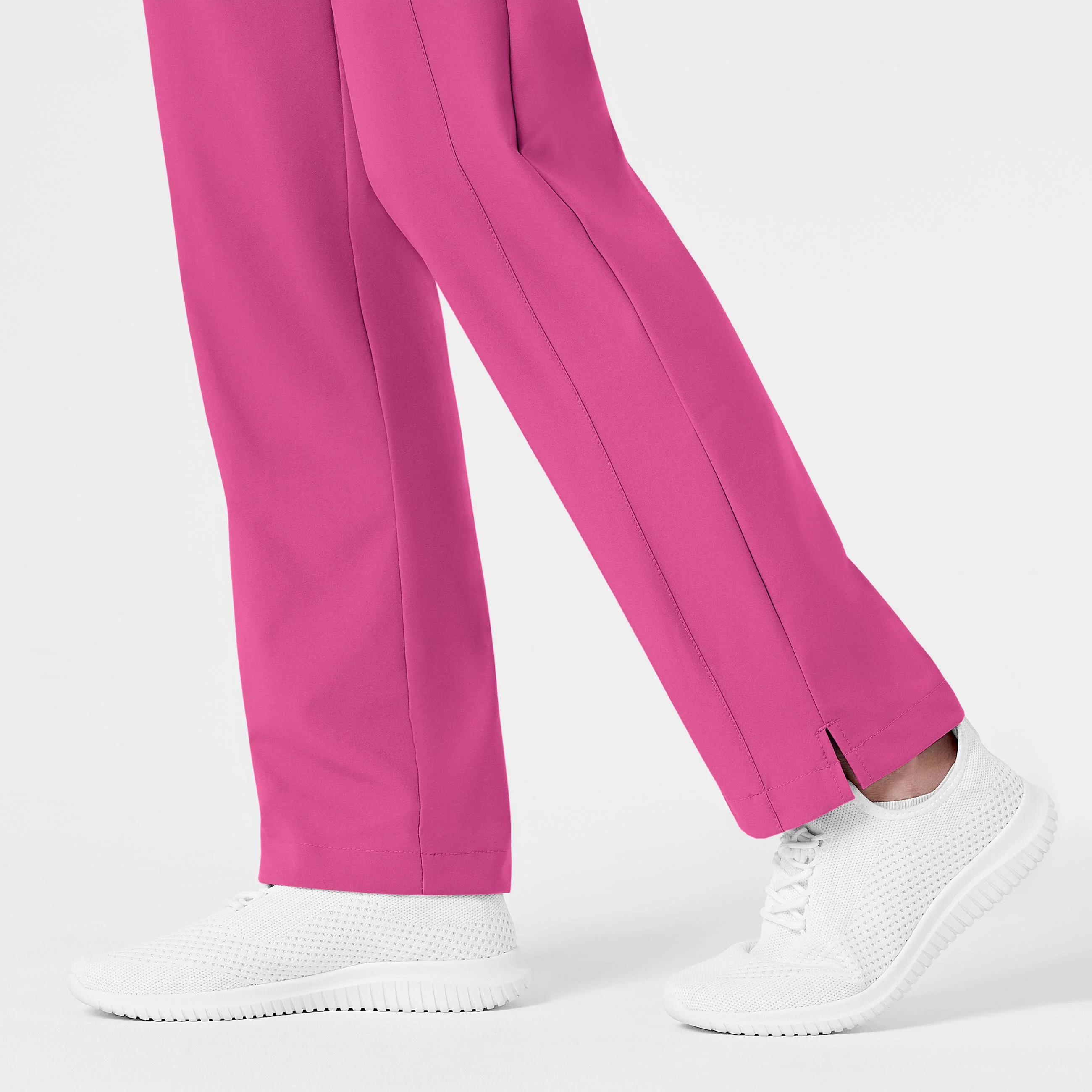 W123 Women's Flat Front Cargo Scrub Pant - Hot Pink - Image 8