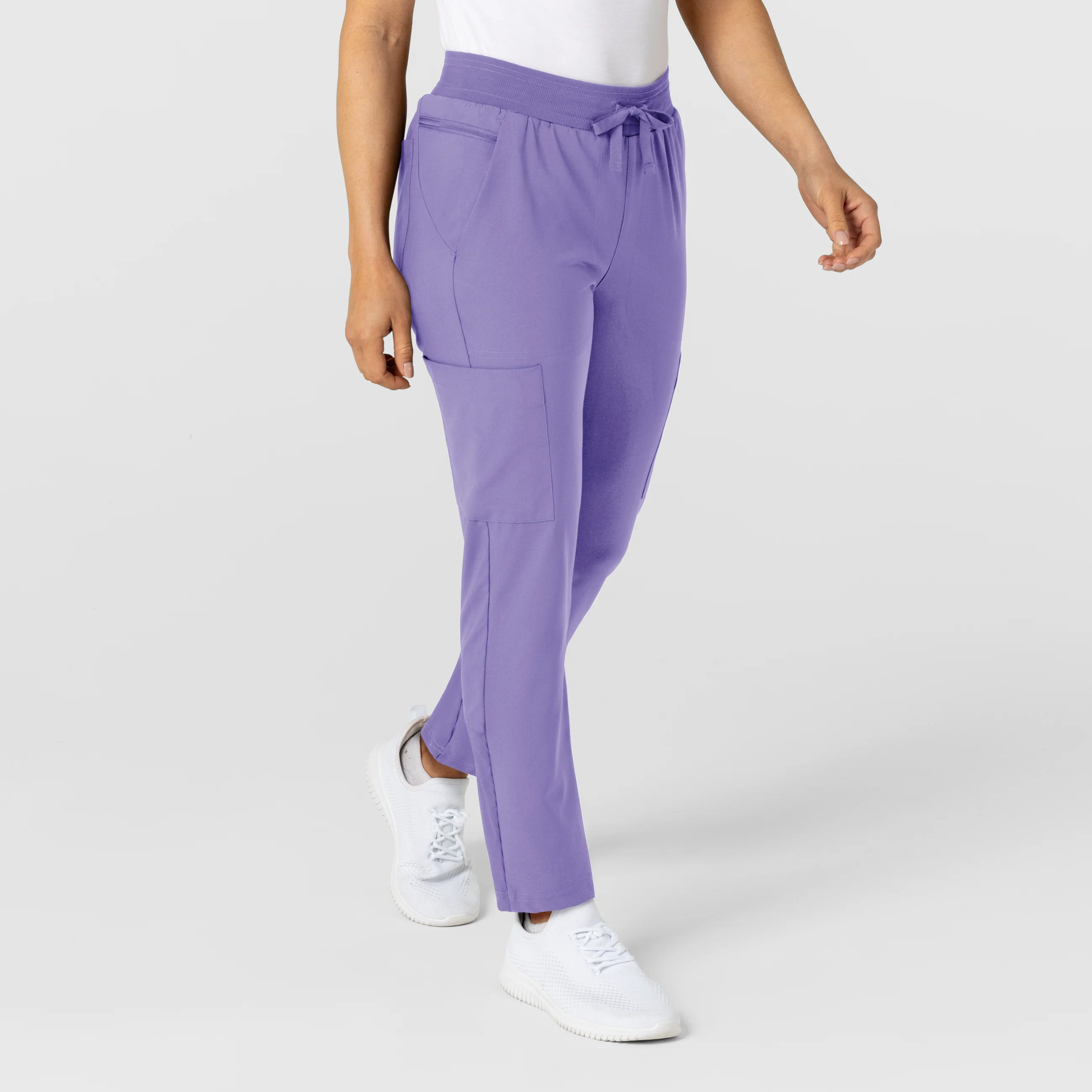 W123 Women's Flex-n-Reach Track Scrub Pant - Iris Purple - Image 4