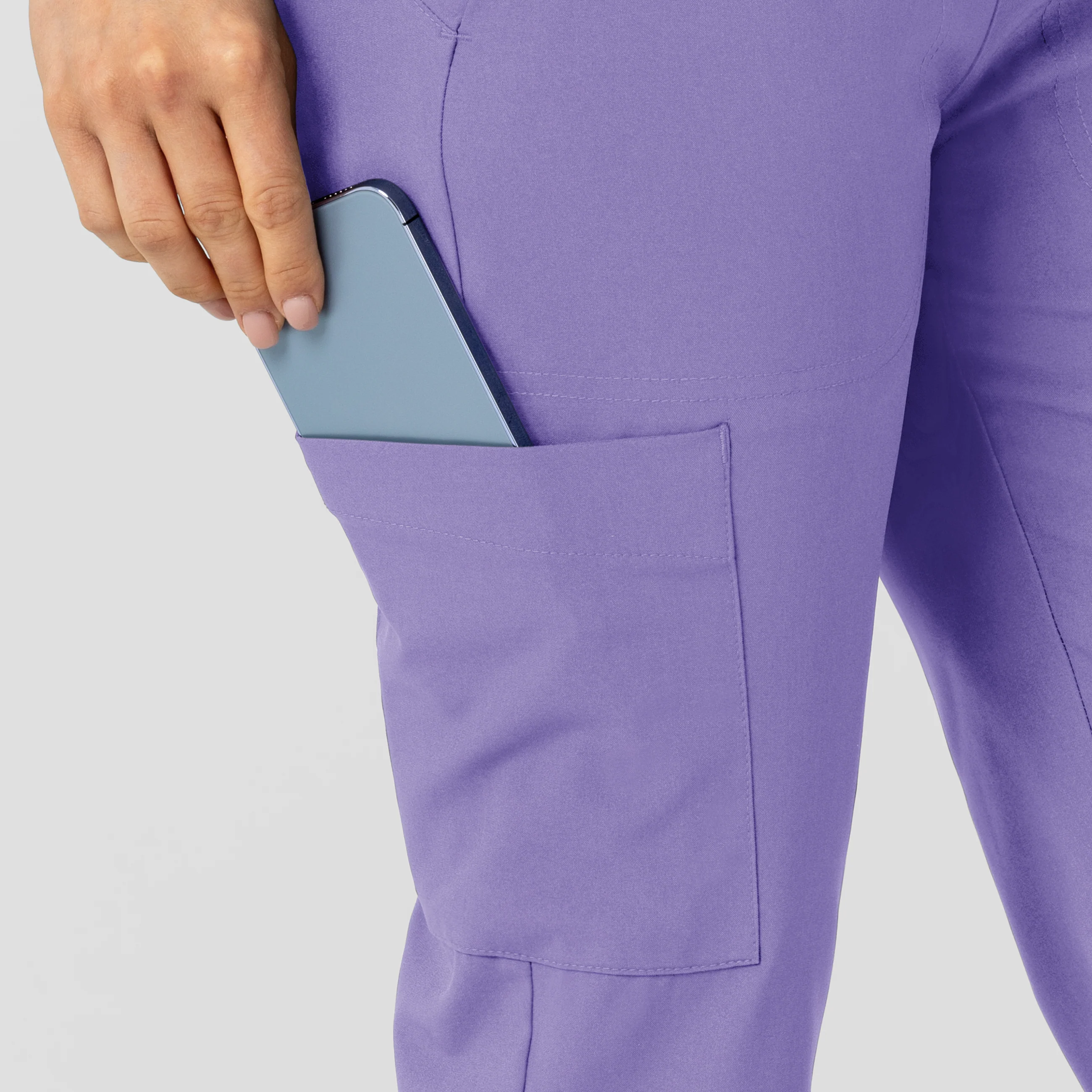 W123 Women's Flex-n-Reach Track Scrub Pant - Iris Purple - Image 7