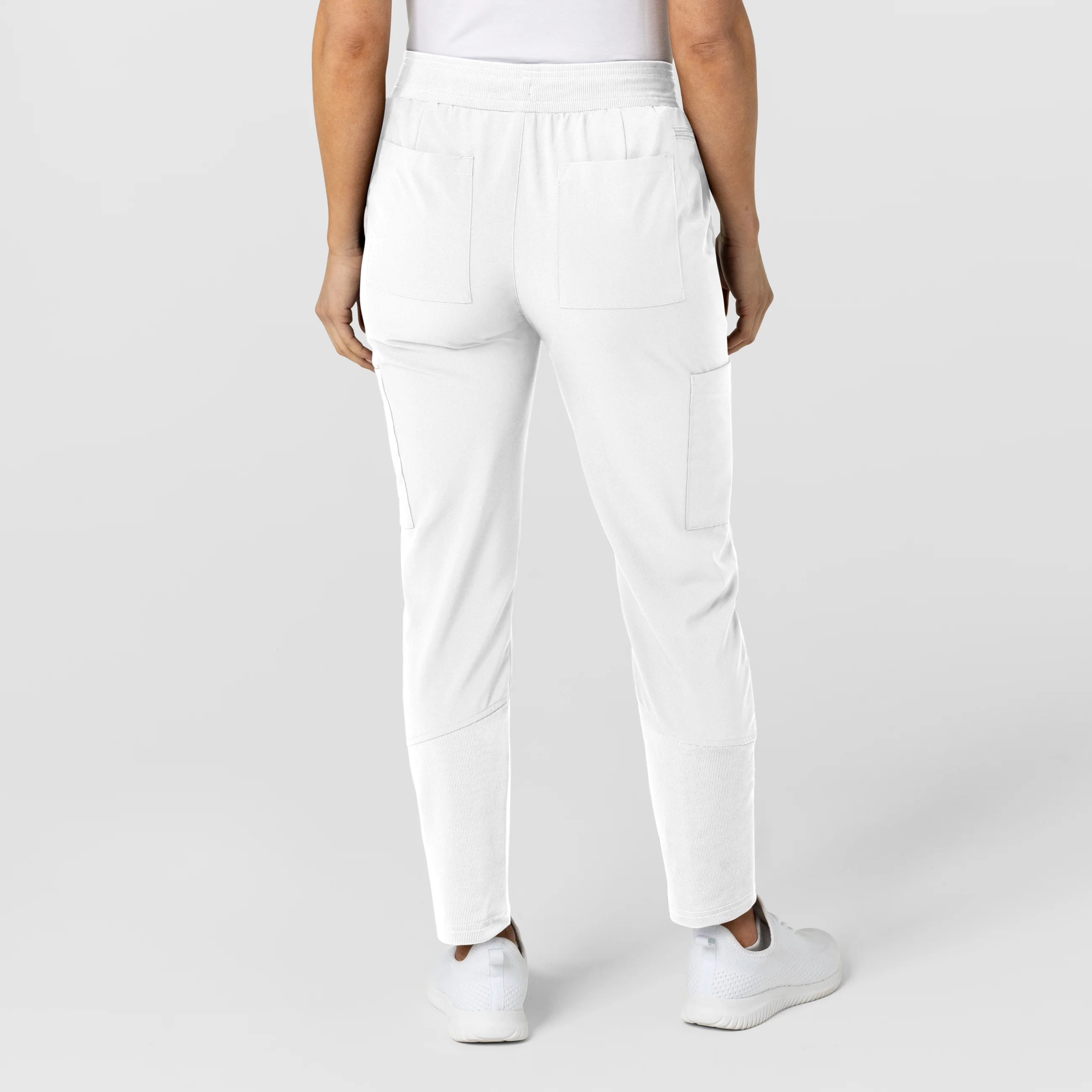 W123 Women's Flex-n-Reach Track Scrub Pant - White - Image 2