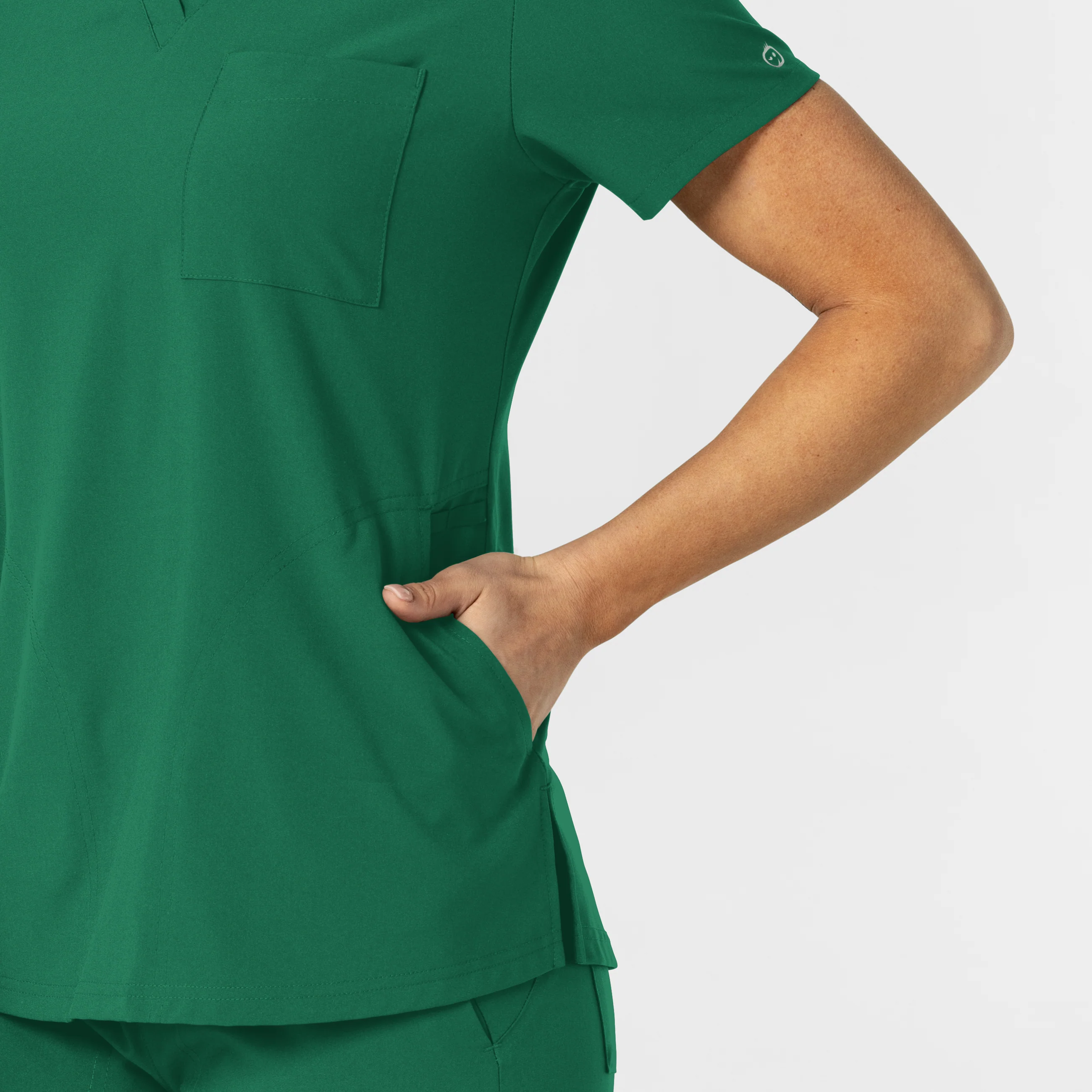 W123 Women's Flex-n-Reach V-Neck Scrub Top - Hunter - Image 8