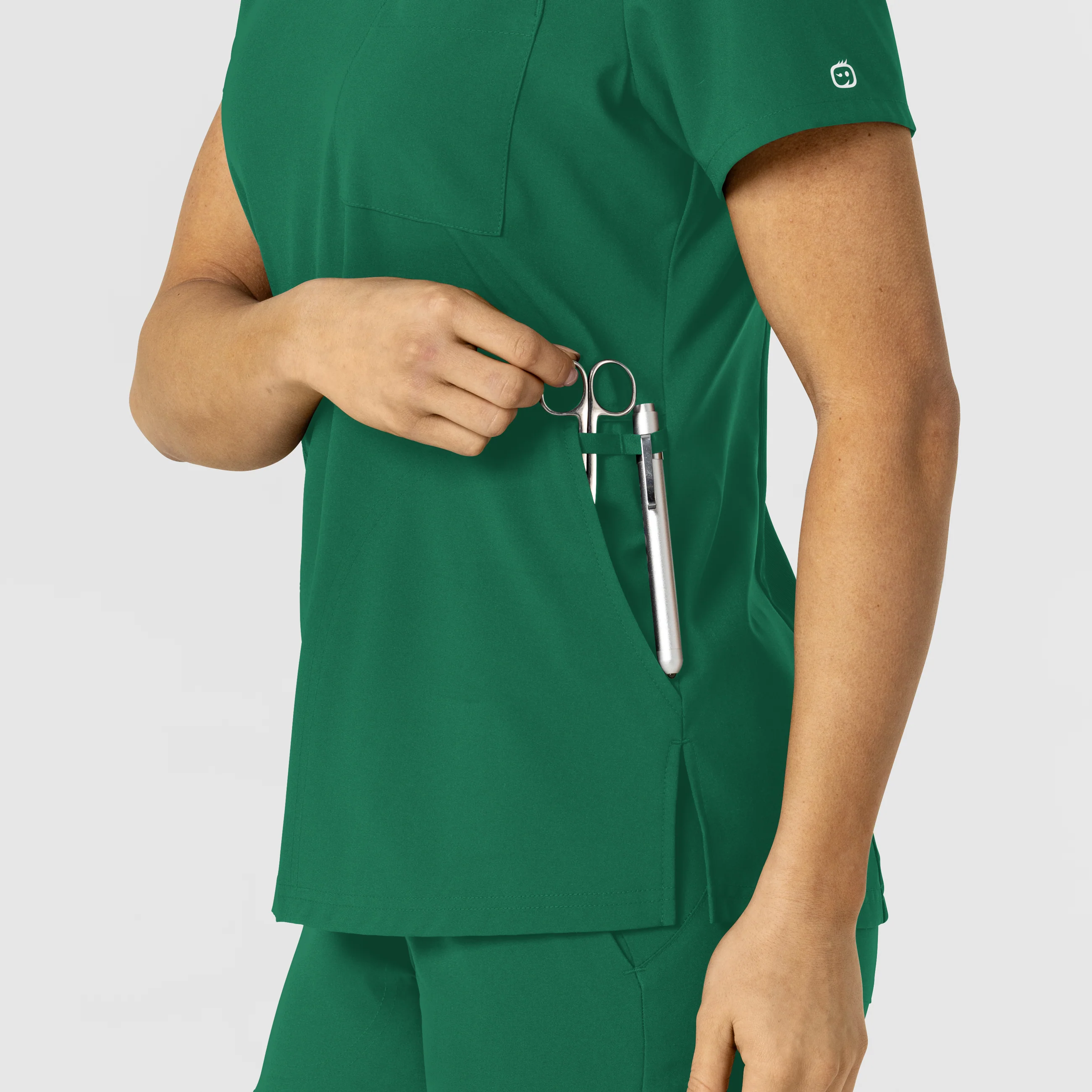 W123 Women's Flex-n-Reach V-Neck Scrub Top - Hunter - Image 9
