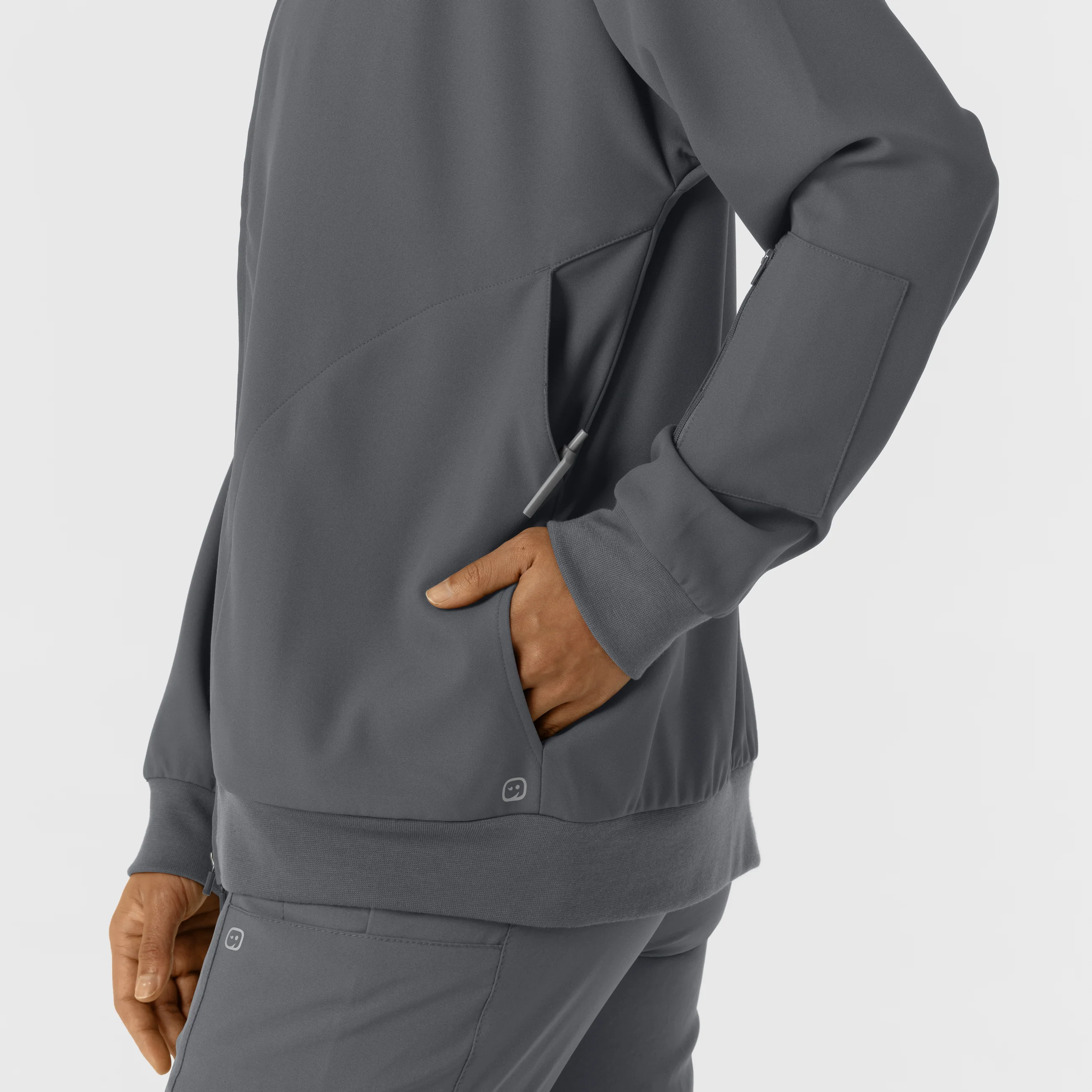 Women's Bomber Scrub Jacket - Pewter - Image 9