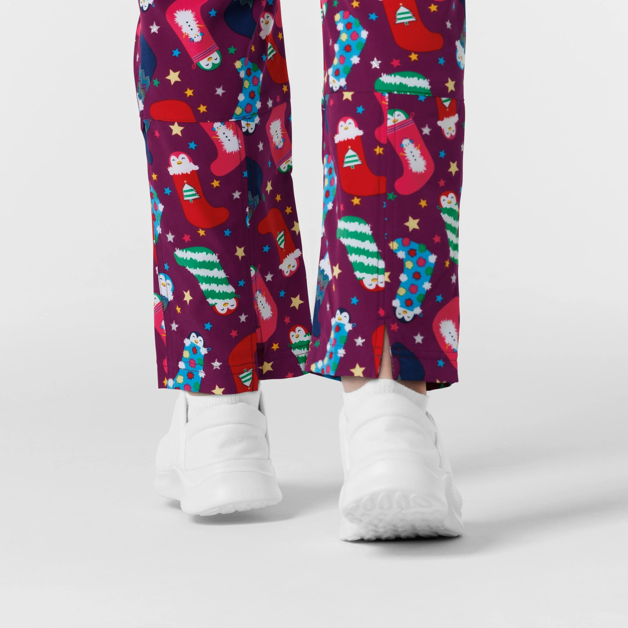 Wink Women's Holiday Print Zip Front Onesie - Penguin Pals - Image 12
