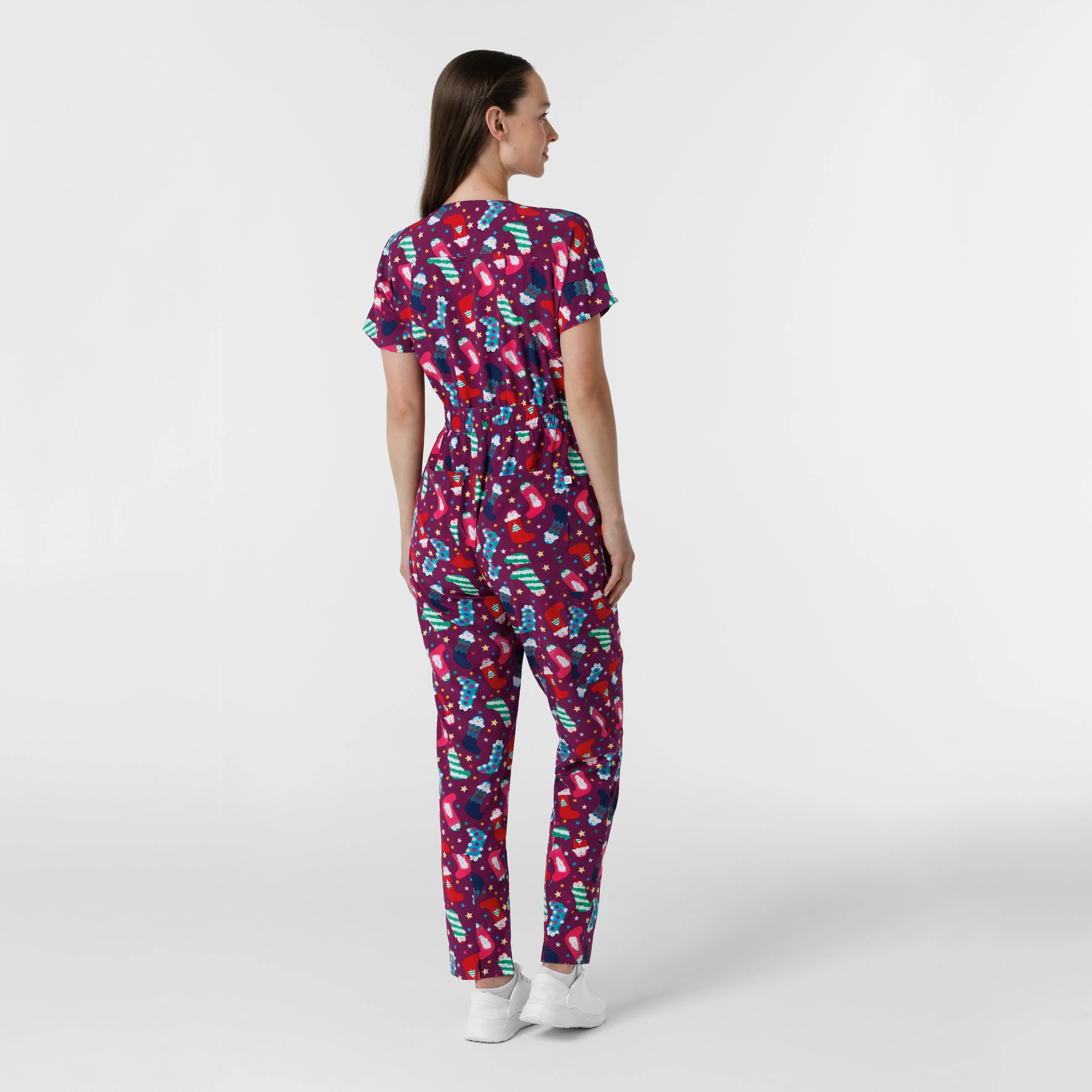 Wink Women's Holiday Print Zip Front Onesie - Penguin Pals - Image 2