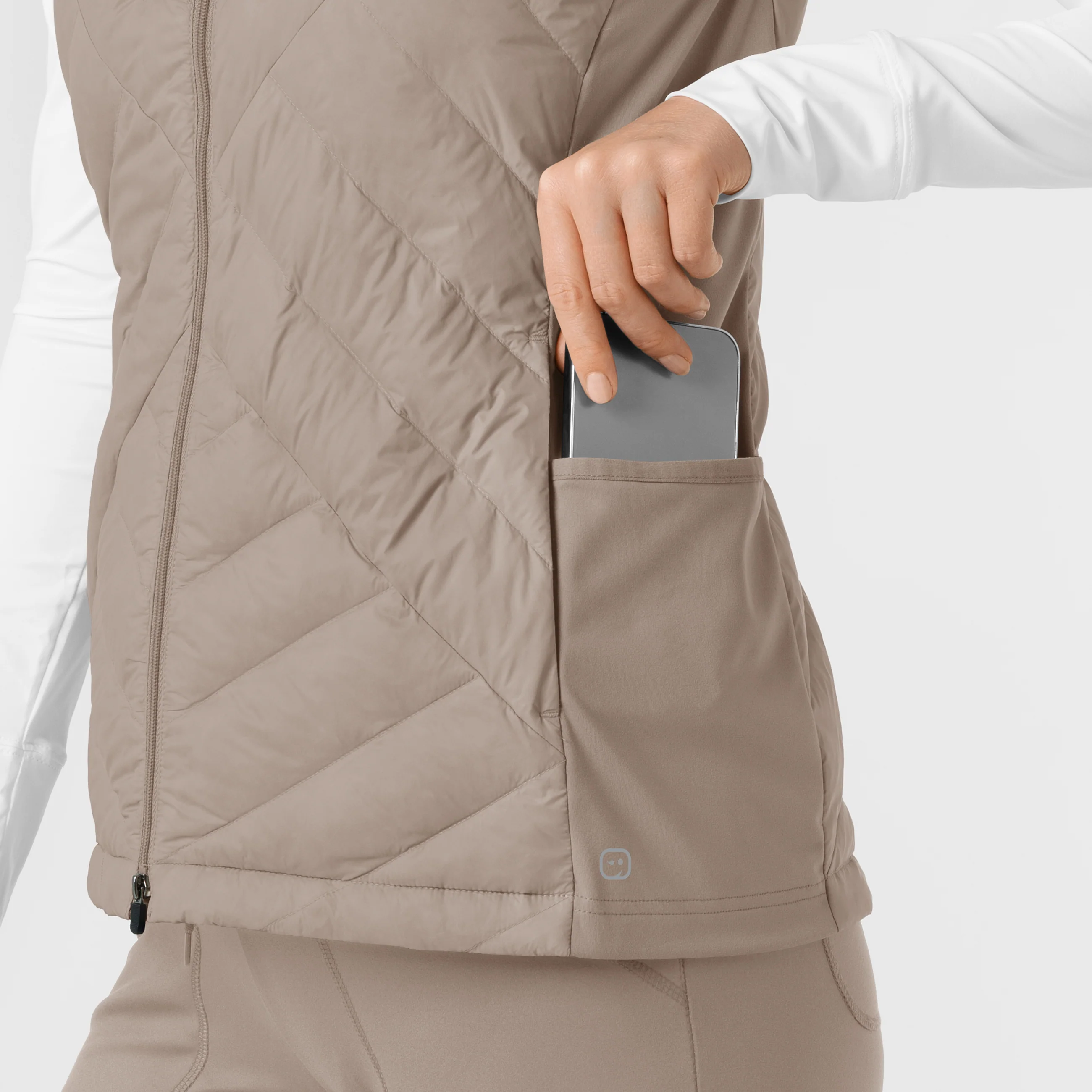 Women's Quilted Scrub Vest - Haze - Image 10