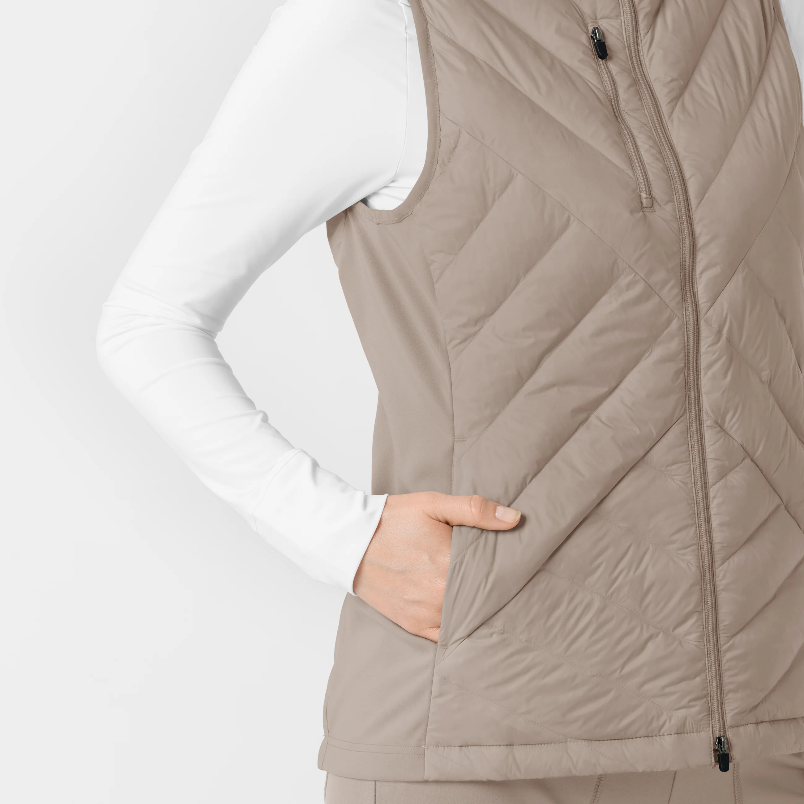 Women's Quilted Scrub Vest - Haze - Image 11