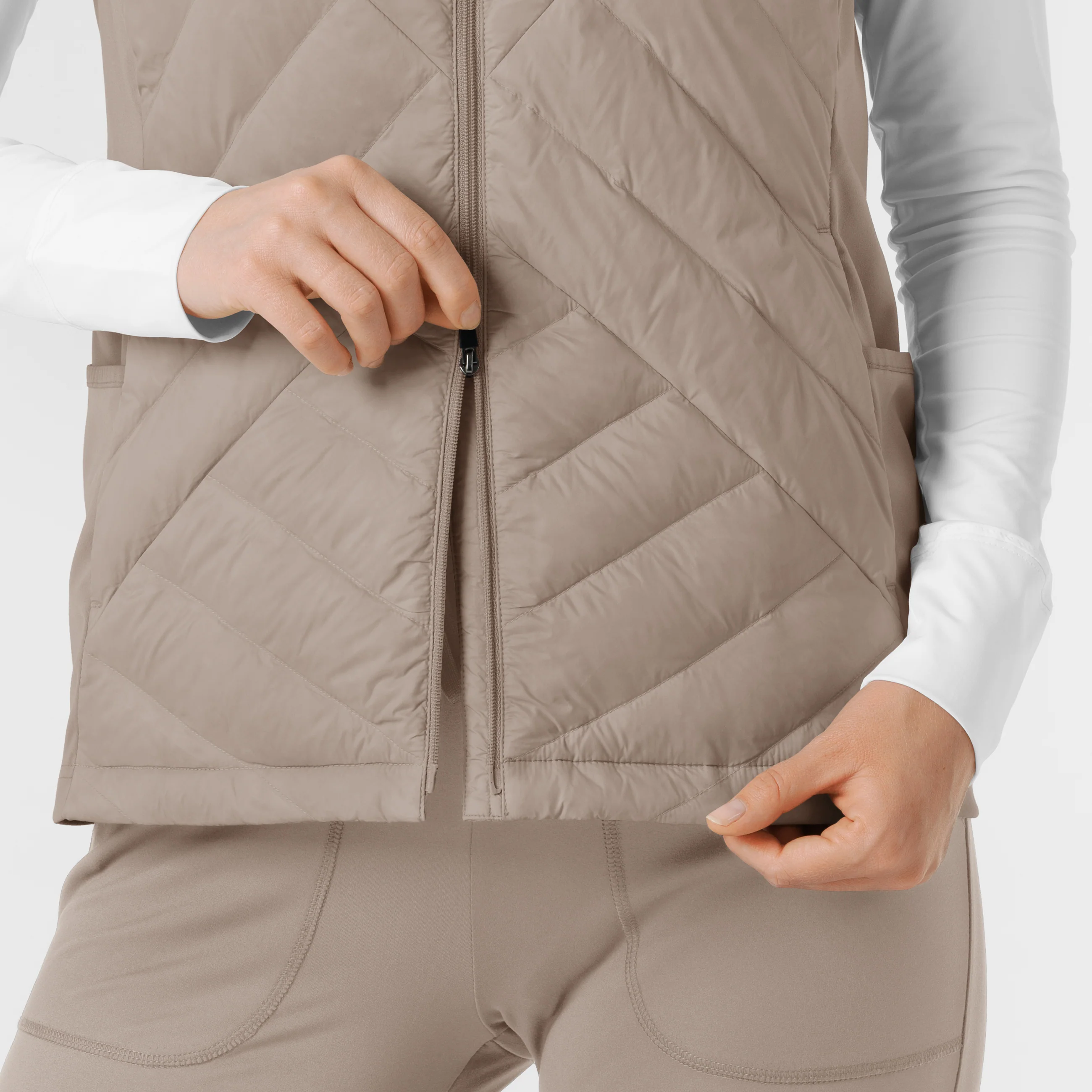 Women's Quilted Scrub Vest - Haze - Image 12