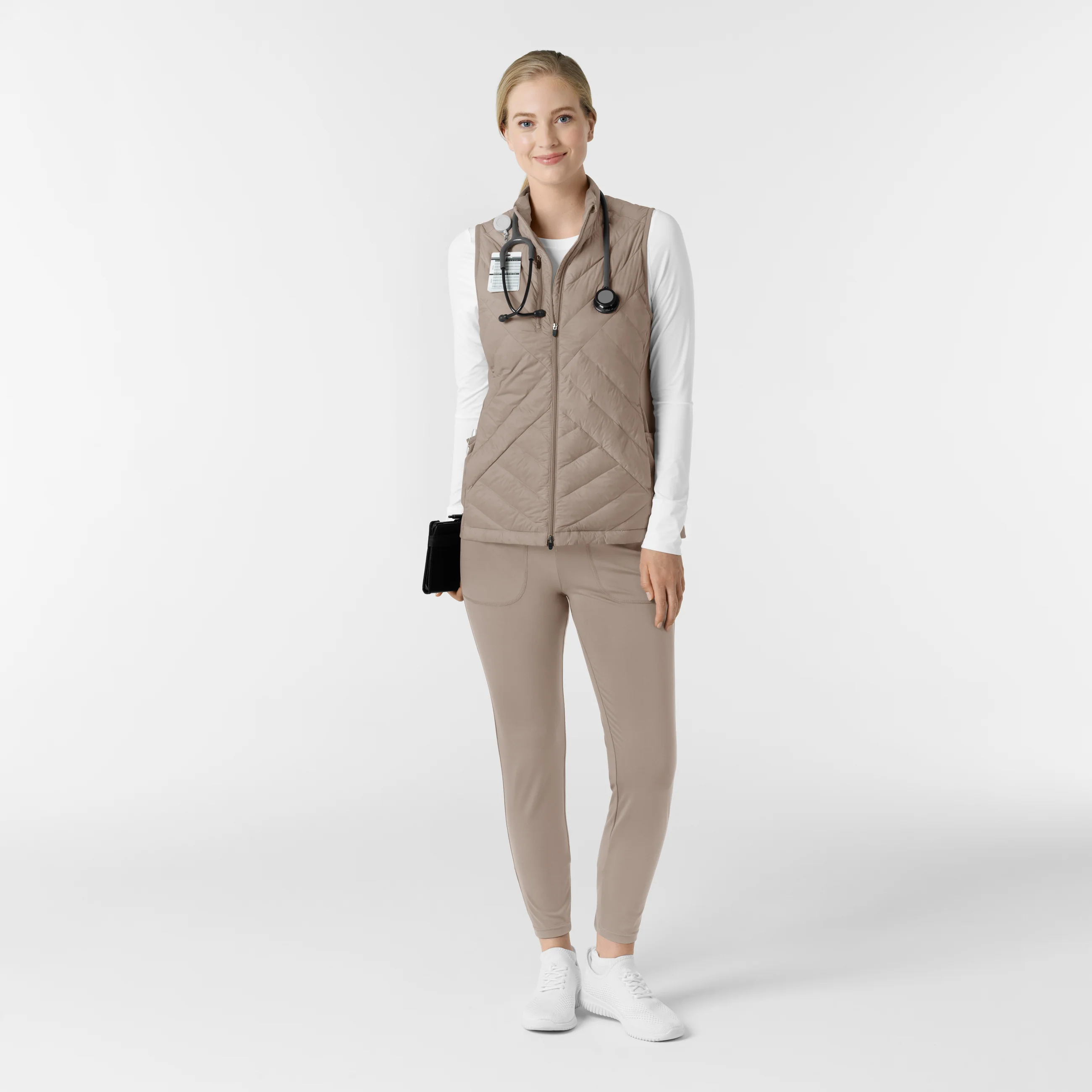 Women's Quilted Scrub Vest - Haze - Image 4