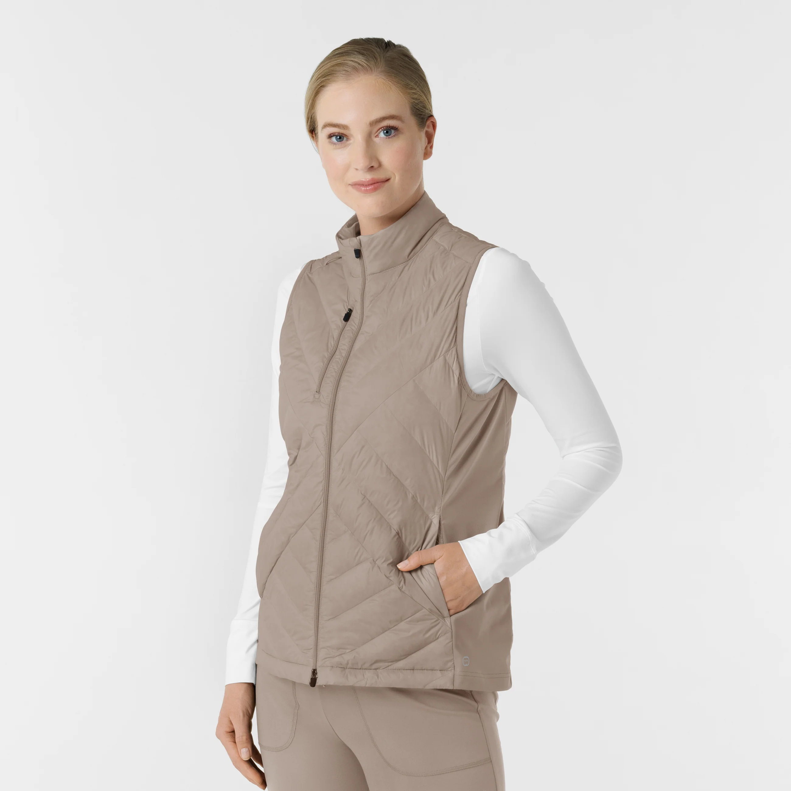 Women's Quilted Scrub Vest - Haze - Image 5