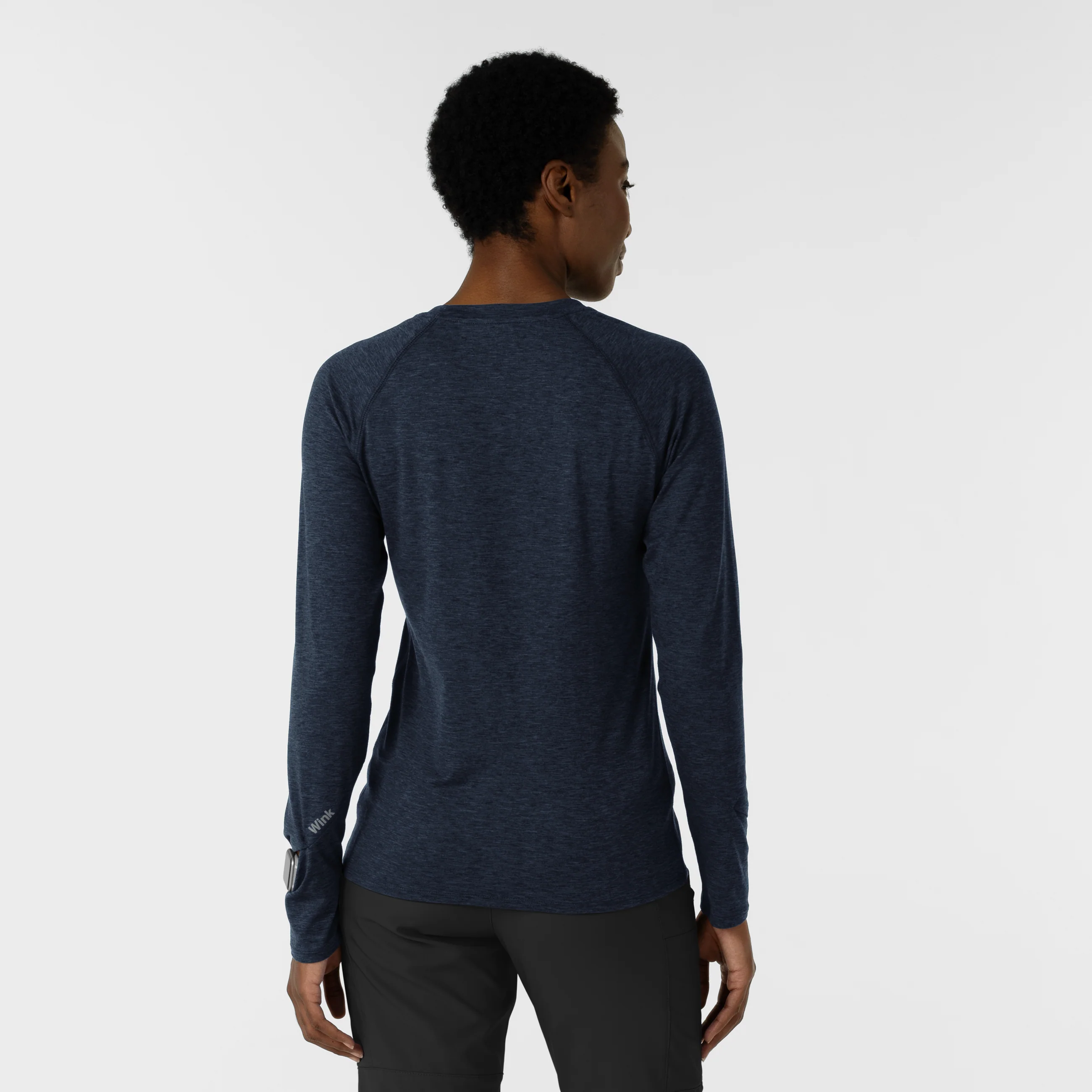 Women's Watch Window Long Sleeve Underscrub Top - Navy Heather - Image 2