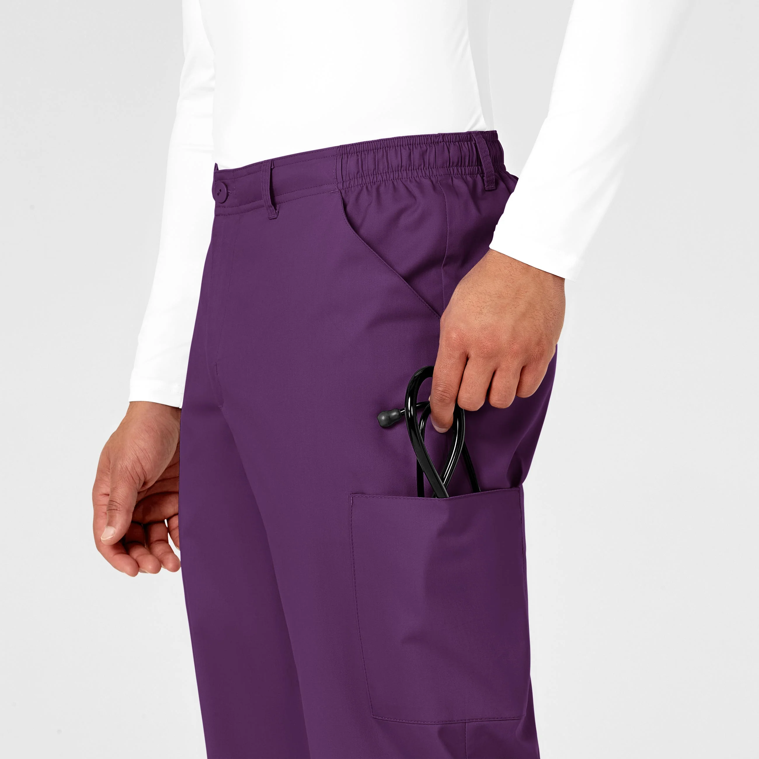 WonderWORK Men's Cargo Scrub Pant - Eggplant - Image 6