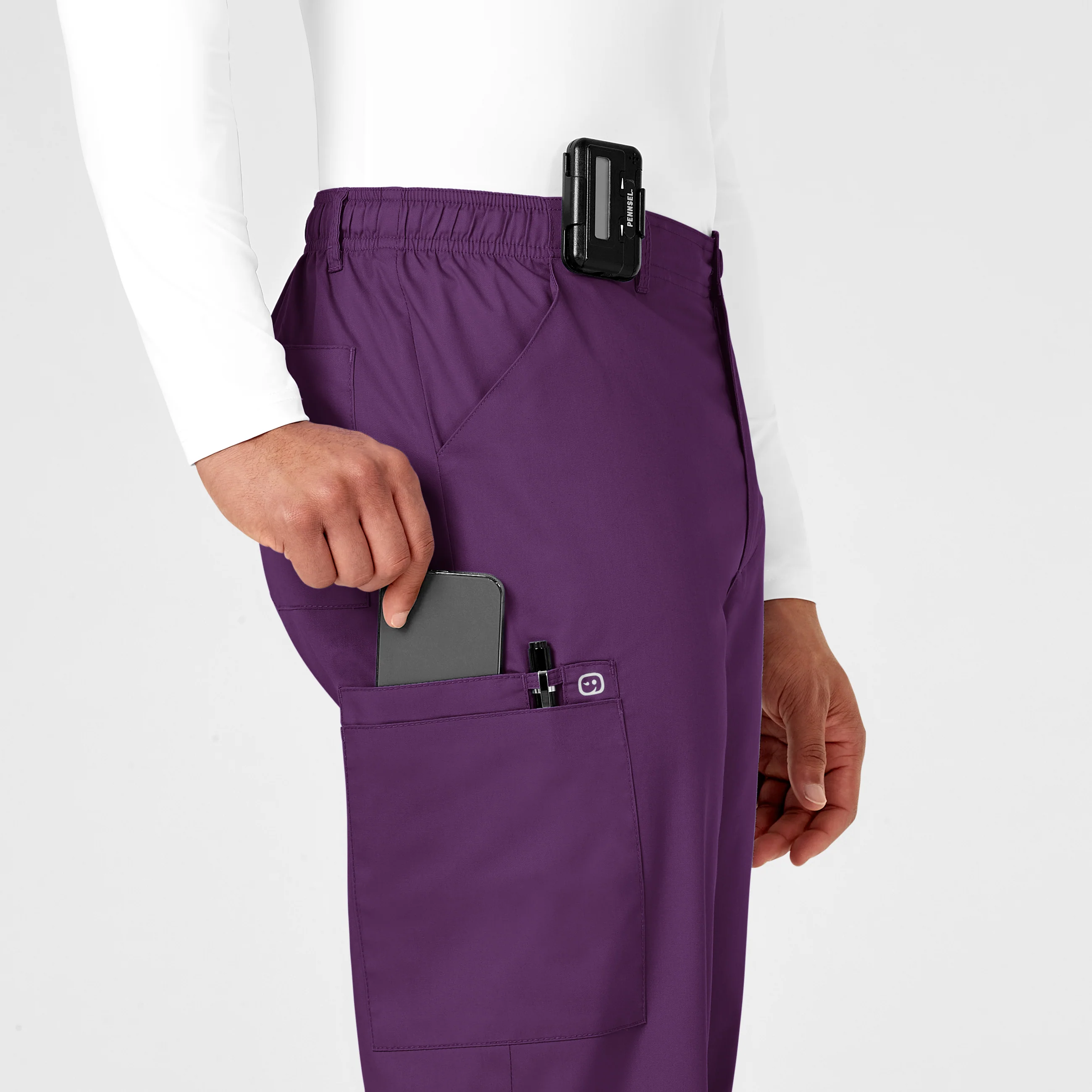 WonderWORK Men's Cargo Scrub Pant - Eggplant - Image 7