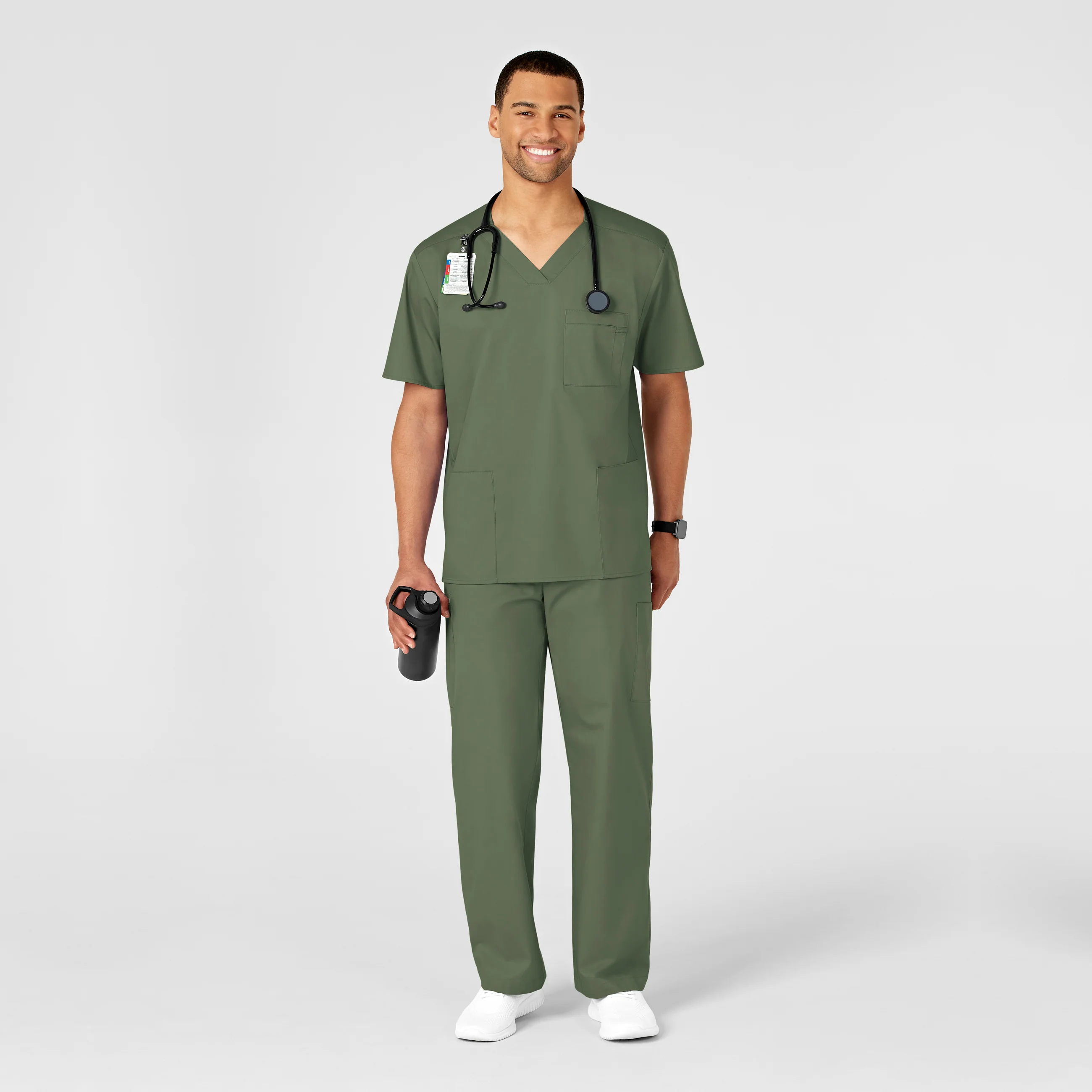 WonderWORK Men's Cargo Scrub Pant - Olive - Image 3