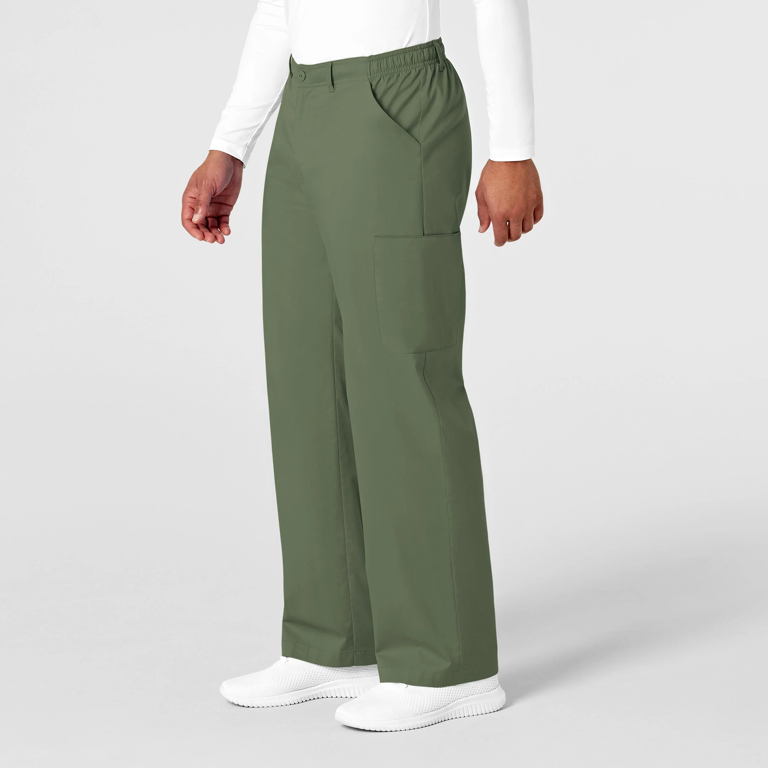 WonderWORK Men's Cargo Scrub Pant - Olive - Image 4