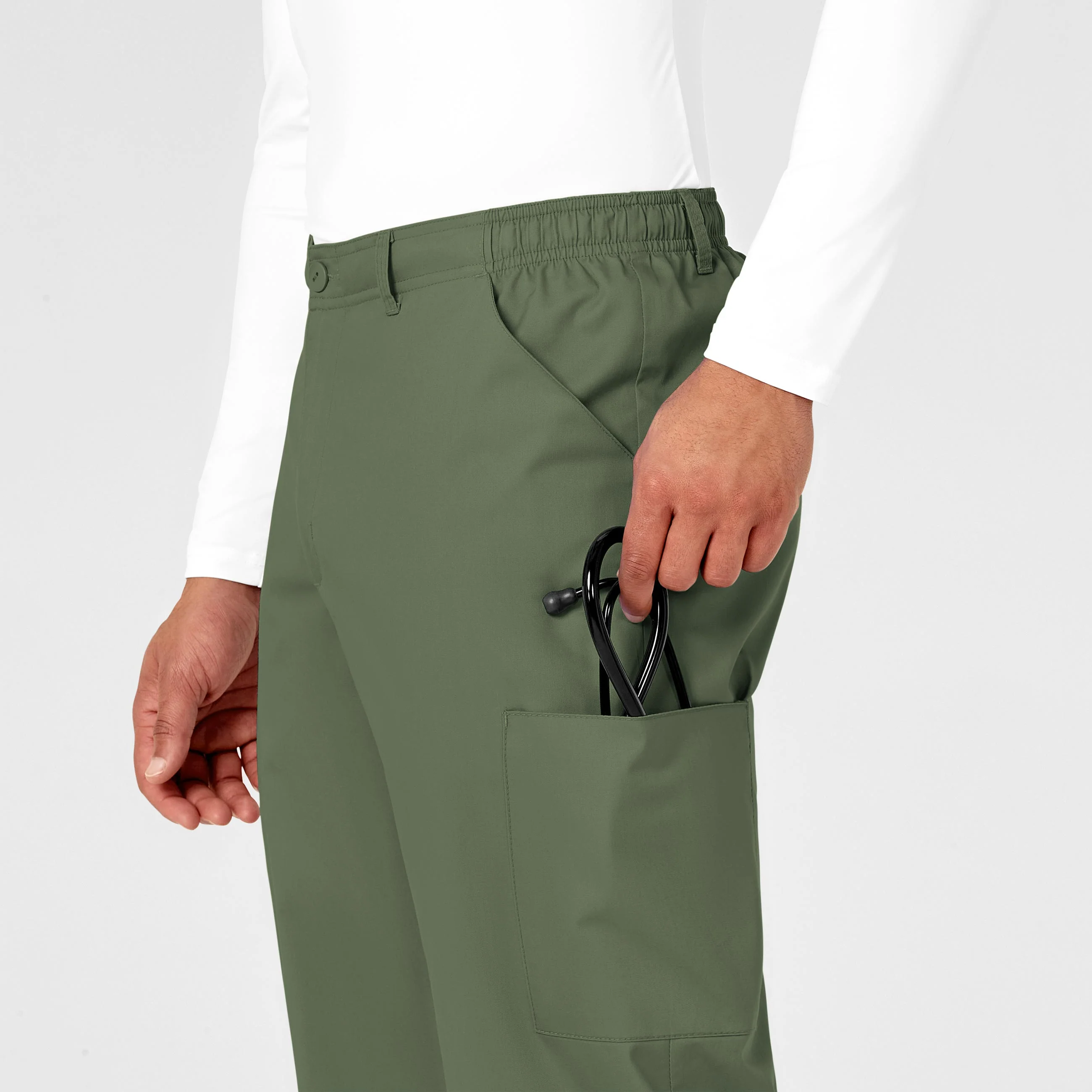 WonderWORK Men's Cargo Scrub Pant - Olive - Image 6