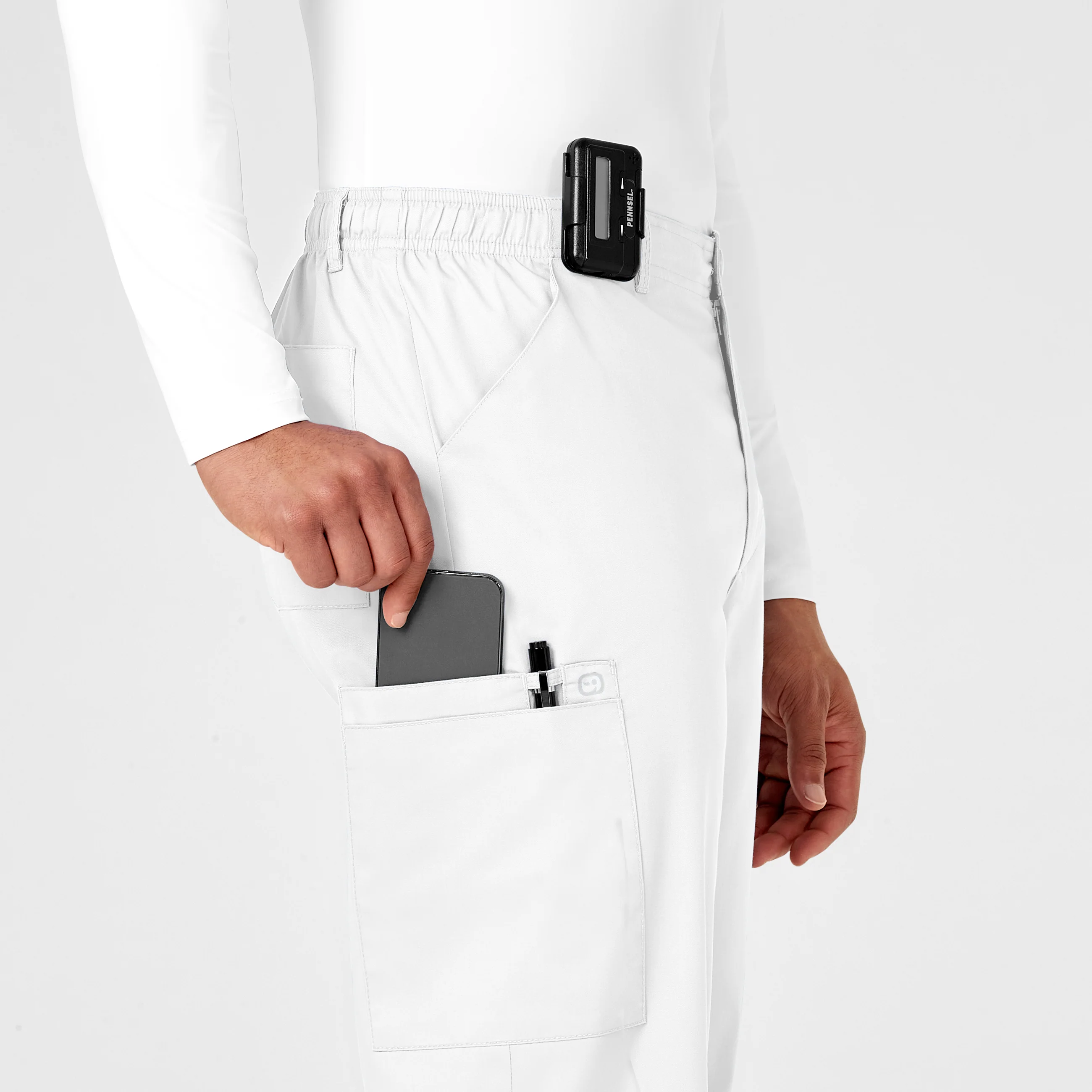 WonderWORK Men's Cargo Scrub Pant - White - Image 7