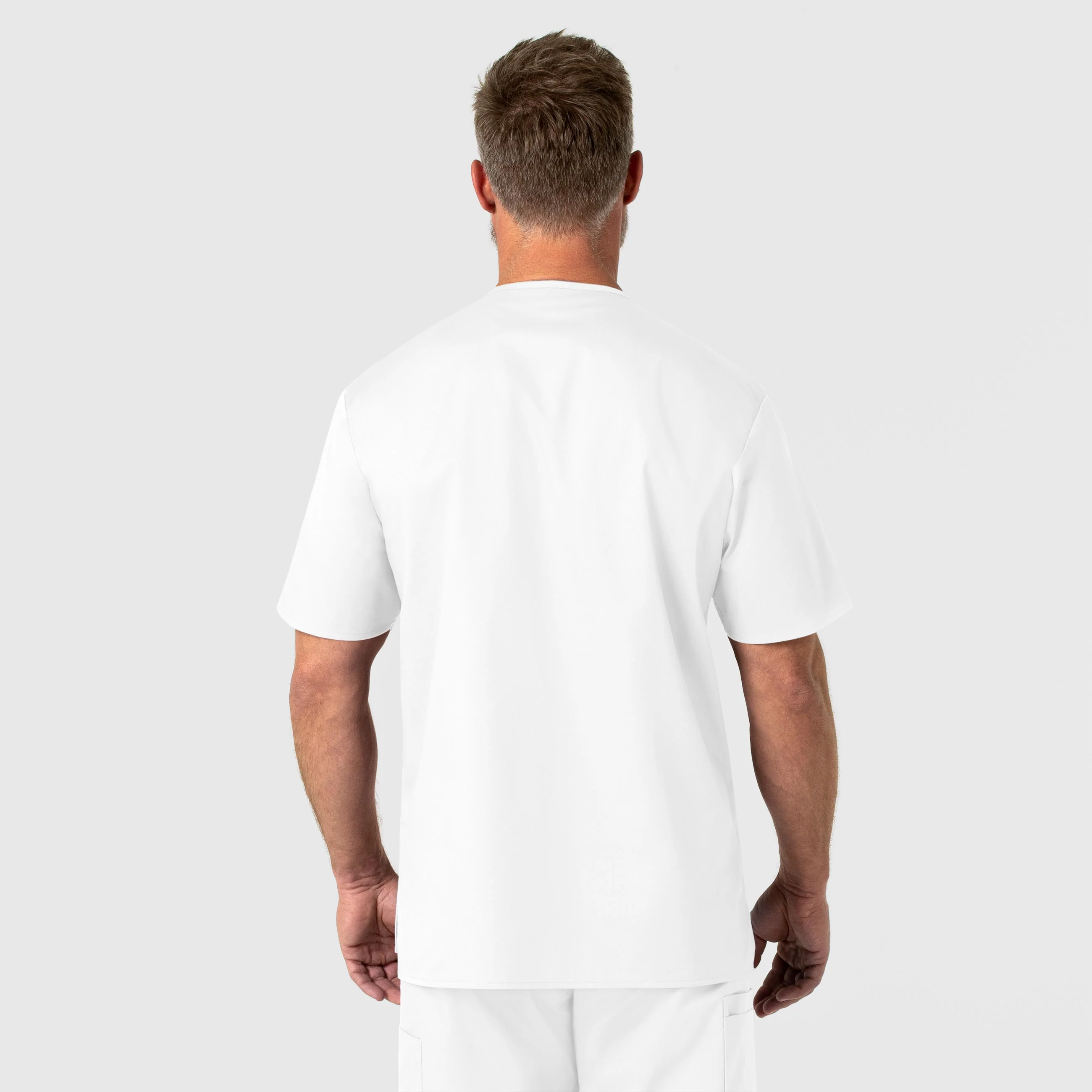 WonderWORK Men's V-Neck Scrub Top - White - Image 2