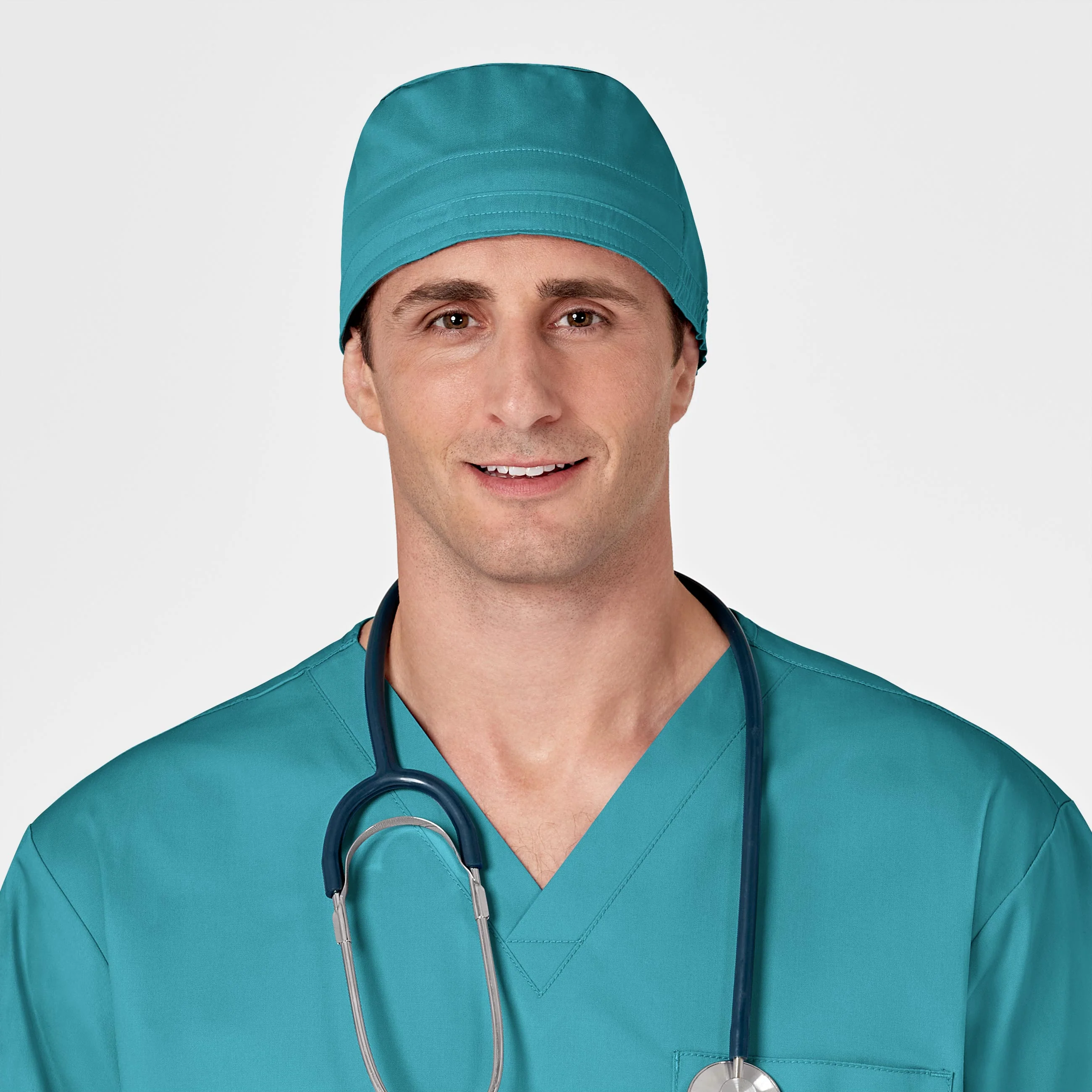 WonderWORK Unisex Tie Back Scrub Cap - Teal Blue - Image 3