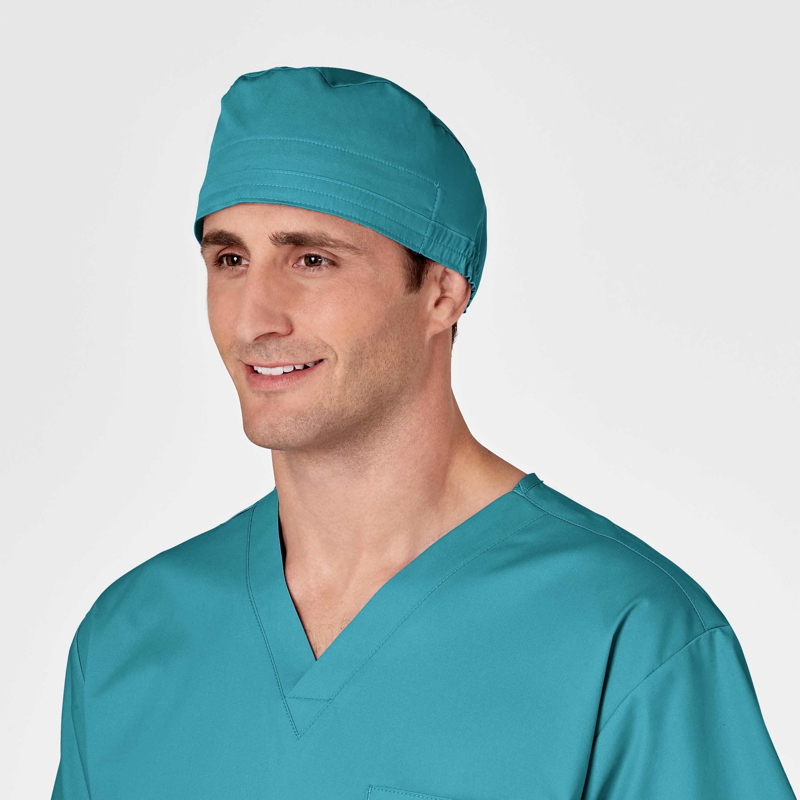 WonderWORK Unisex Tie Back Scrub Cap - Teal Blue - Image 4