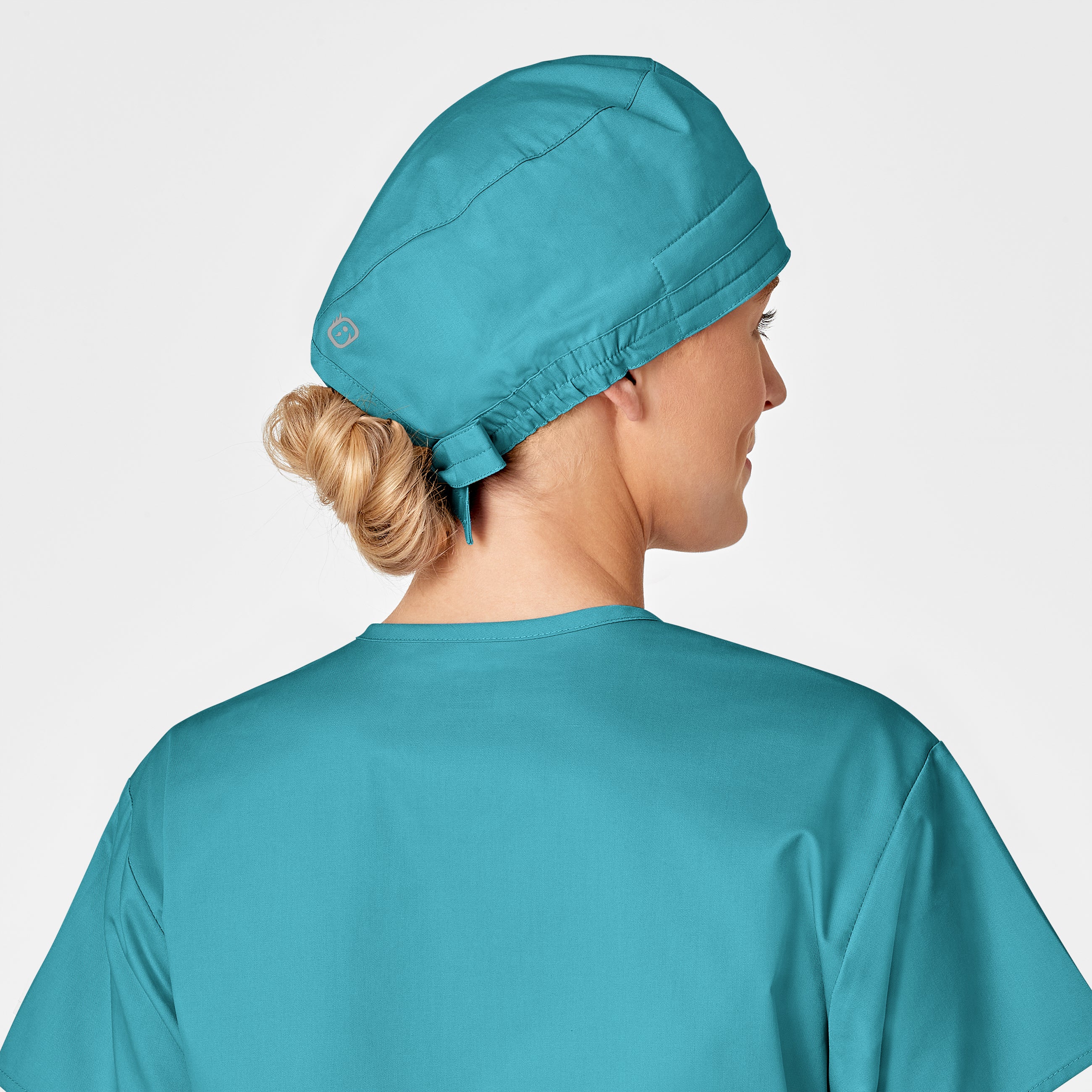 WonderWORK Unisex Tie Back Scrub Cap - Teal Blue - Image 5
