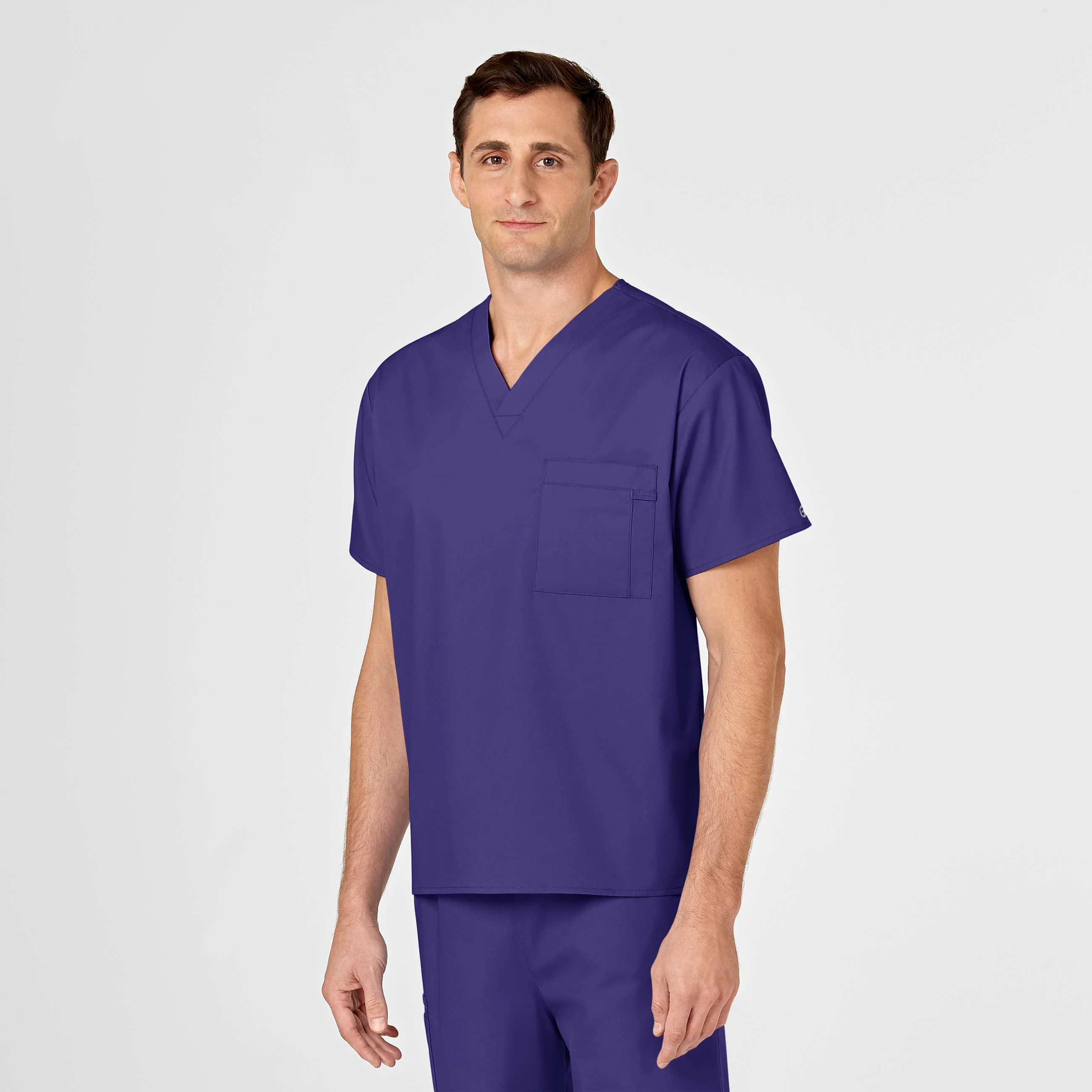 WonderWORK Unisex V-Neck Scrub Top - Grape - Image 7