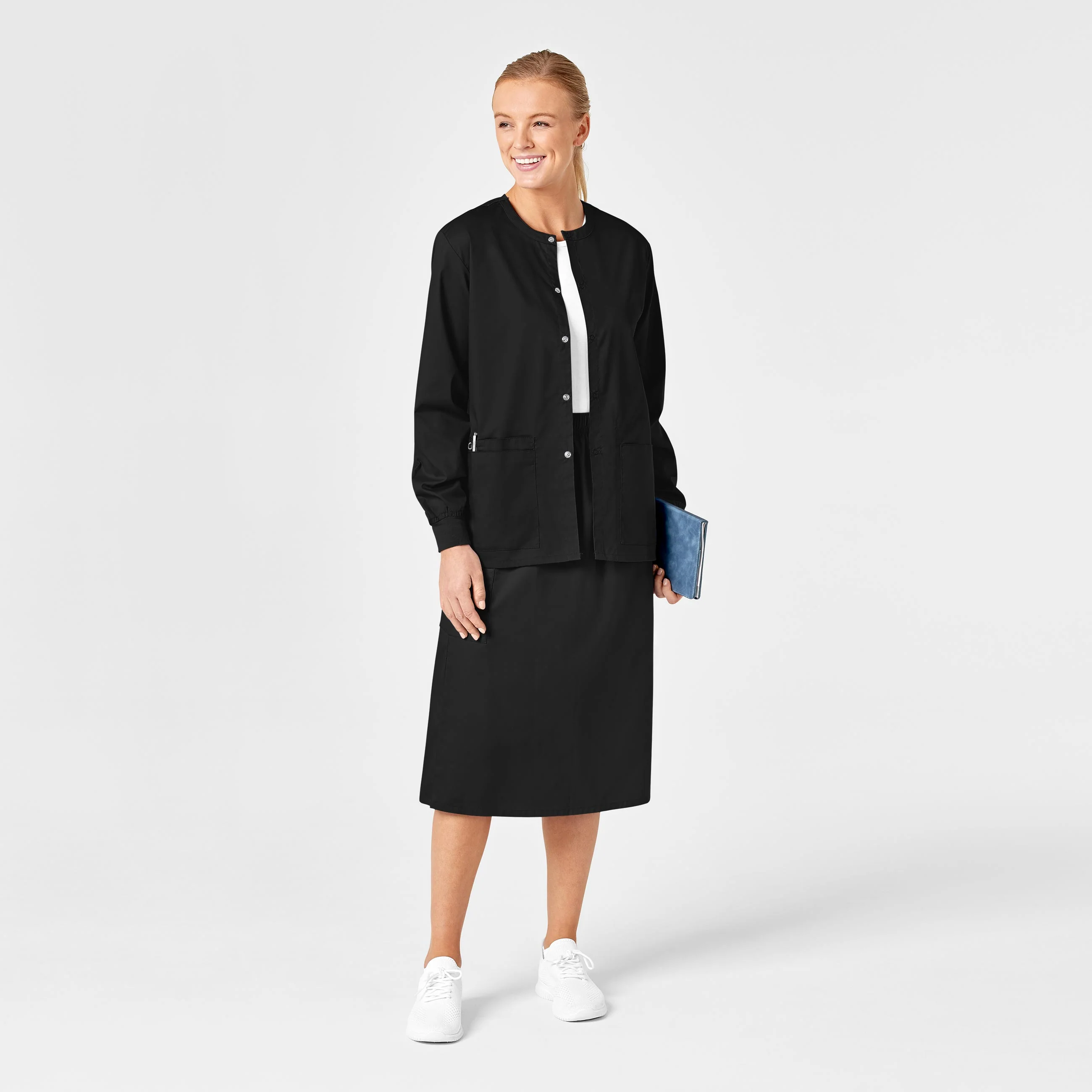 WonderWORK Women's Pull On Cargo Scrub Skirt - Black - Image 3