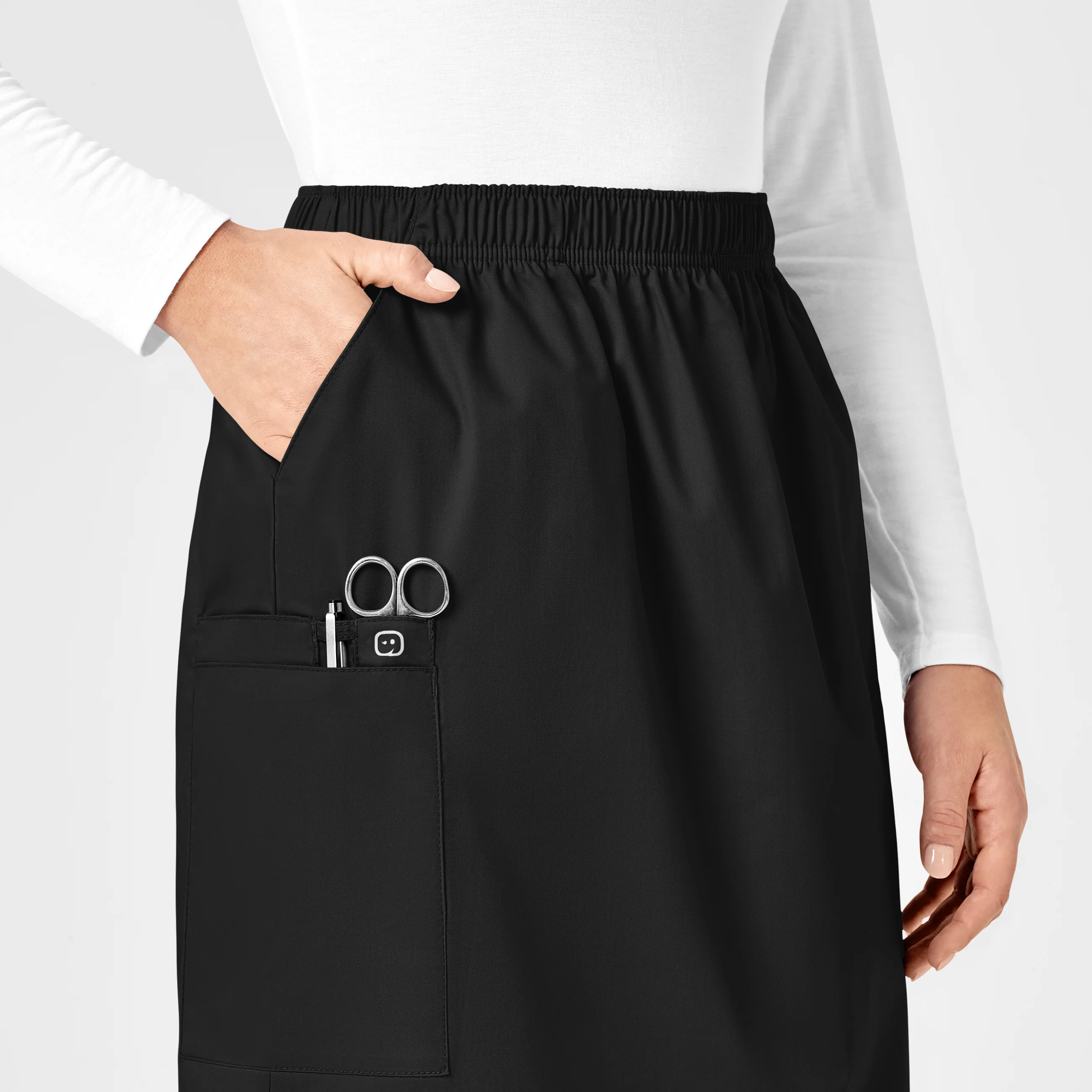 WonderWORK Women's Pull On Cargo Scrub Skirt - Black - Image 6