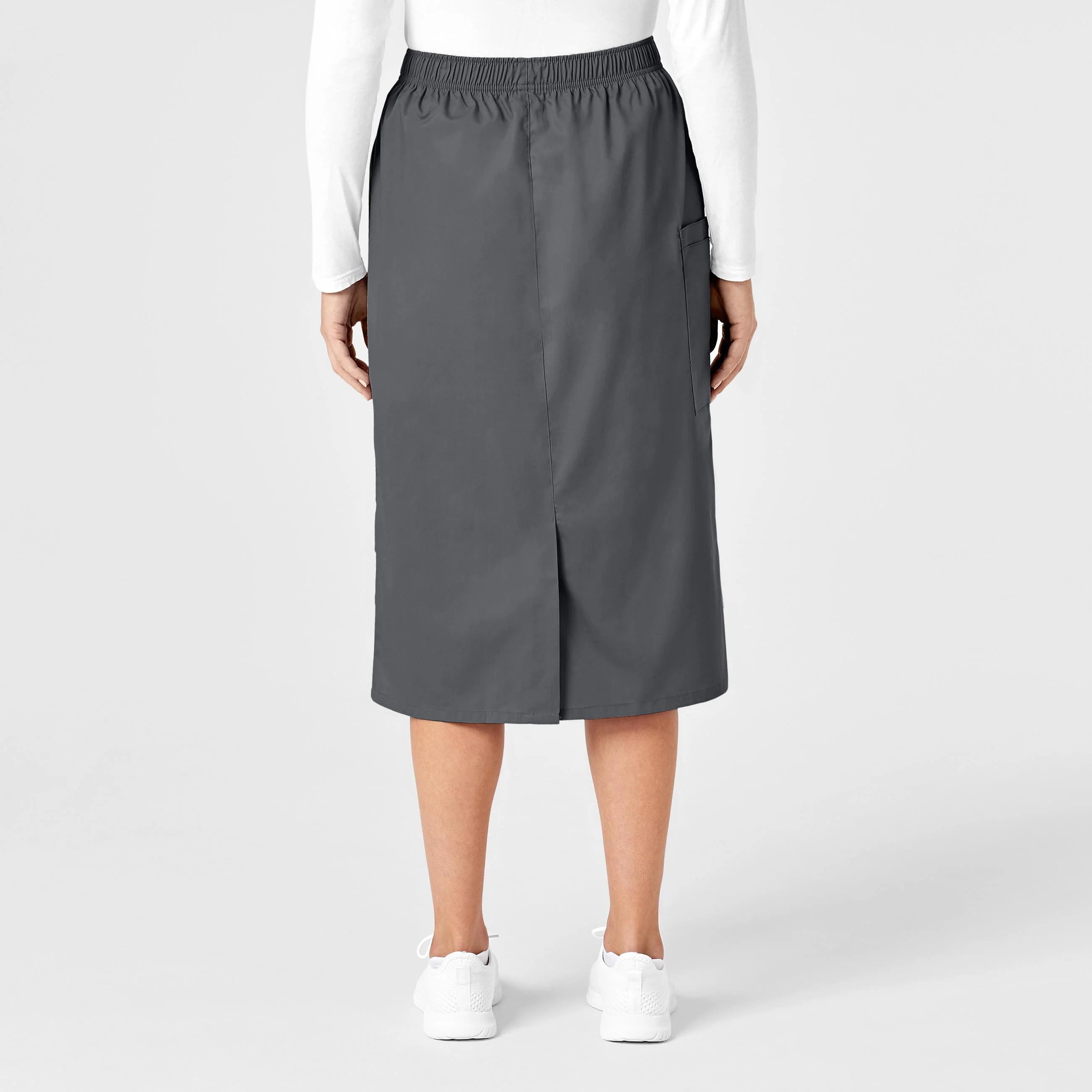 WonderWORK Women's Pull On Cargo Scrub Skirt - Pewter - Image 2