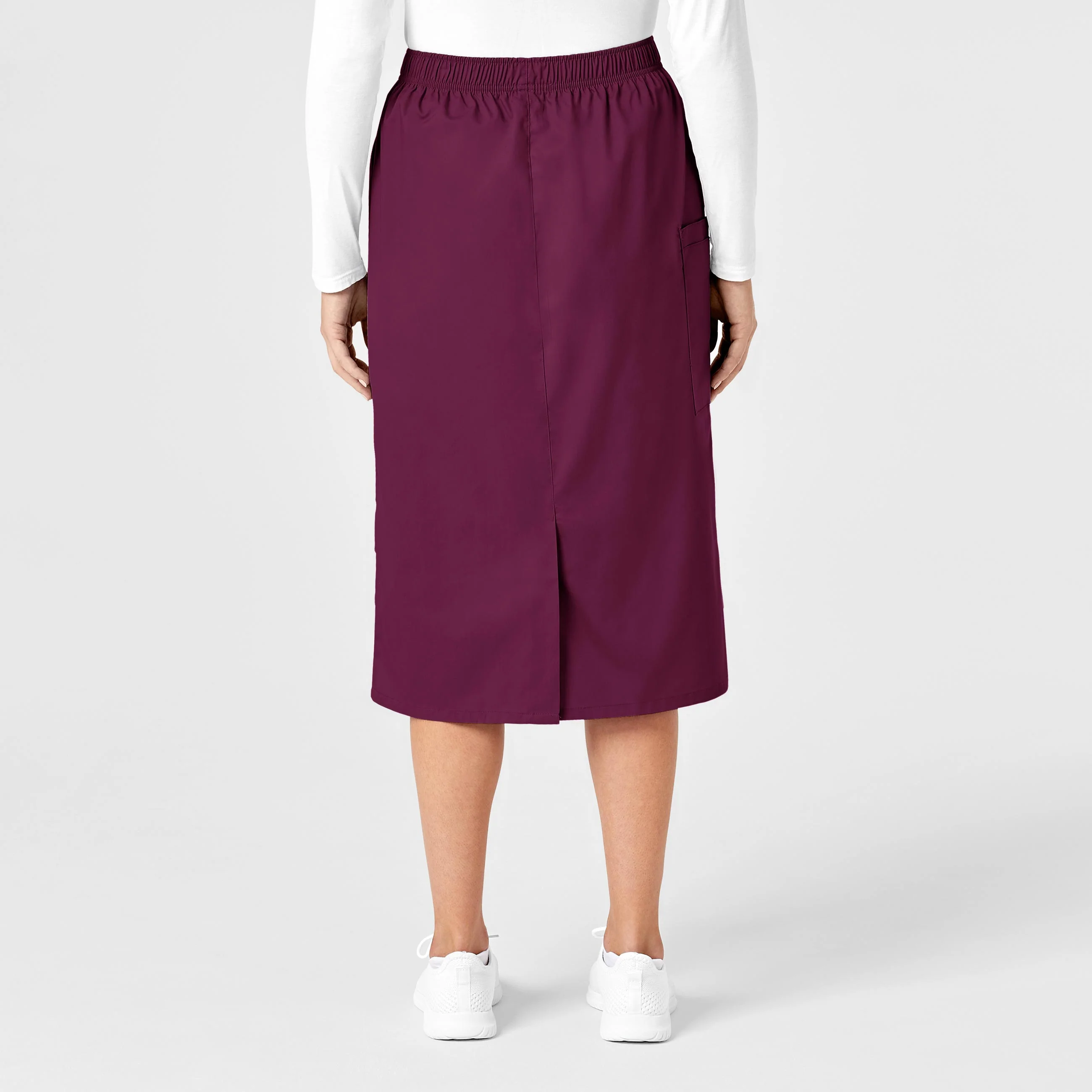 WonderWORK Women's Pull On Cargo Scrub Skirt - Wine - Image 2