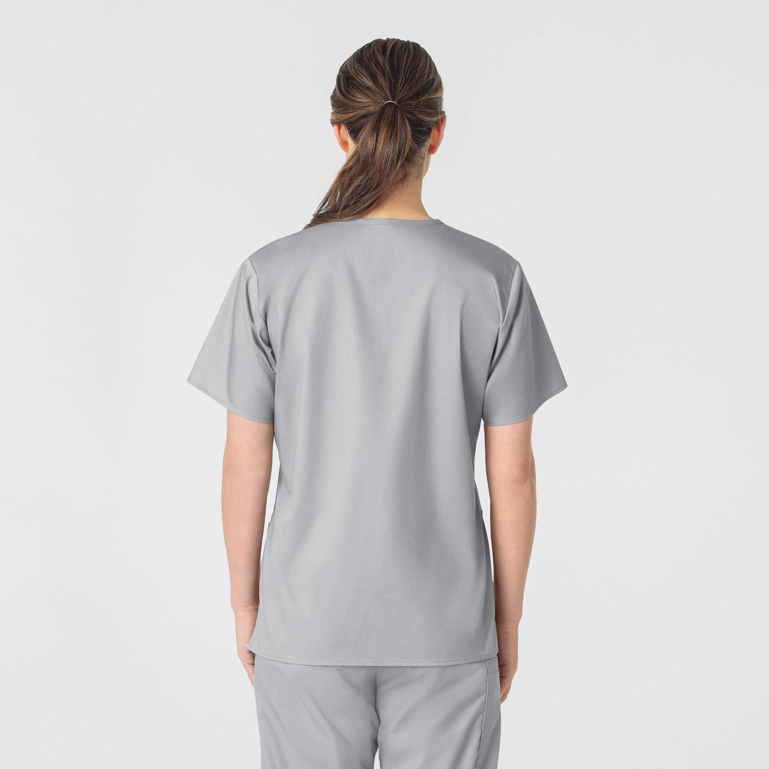 WonderWORK Women's V-Neck Scrub Top - Grey - Image 2